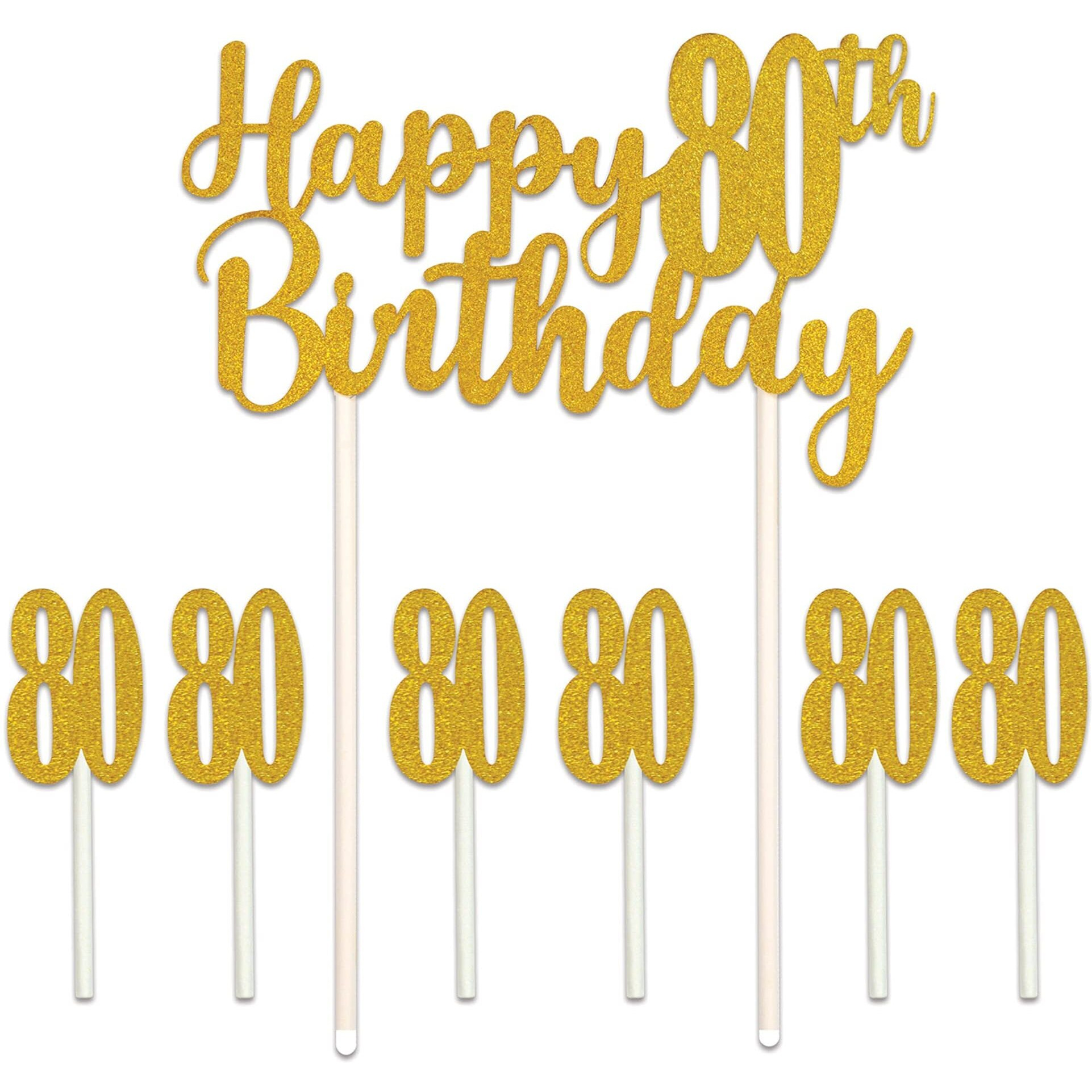 Happy  80th  Birthday Cake Topper