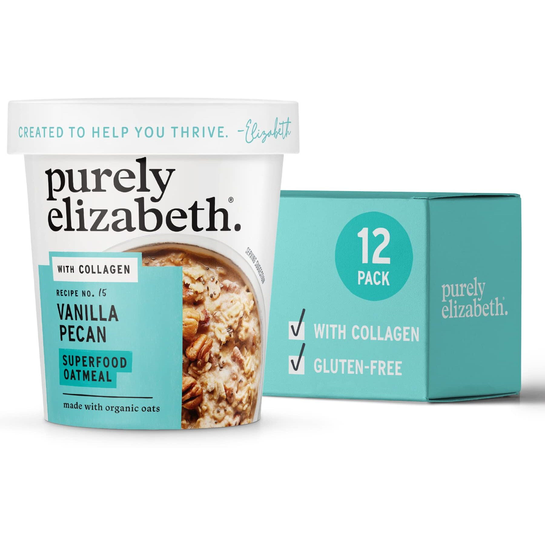 Purely Elizabeth - Oat cup Protn Vanilla Pecan - case Of 12 - 2 Oz(D0102H5N81X)