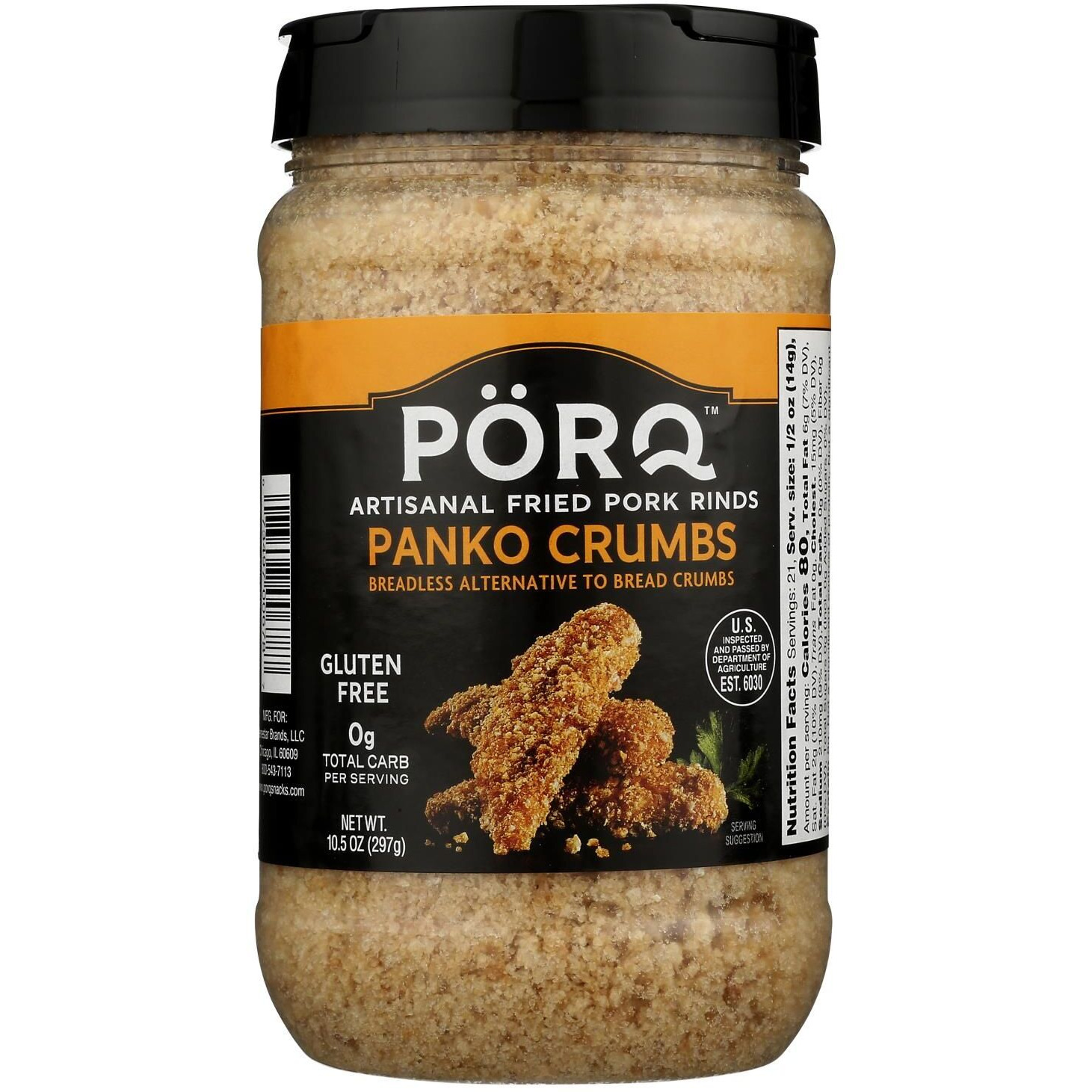 Porq - Panko Crumbs Breadless - Case Of 6-10.5 Oz