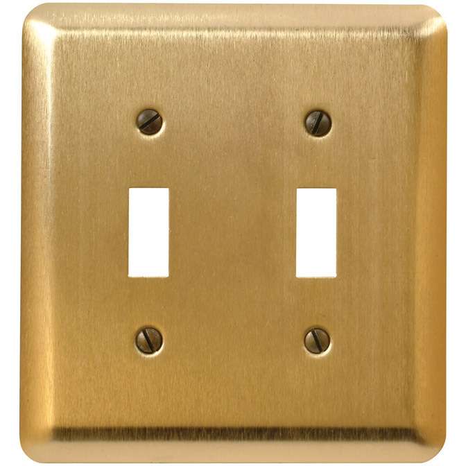 WALLPLATE 2TOG BRSH BRS (Pack of 1)