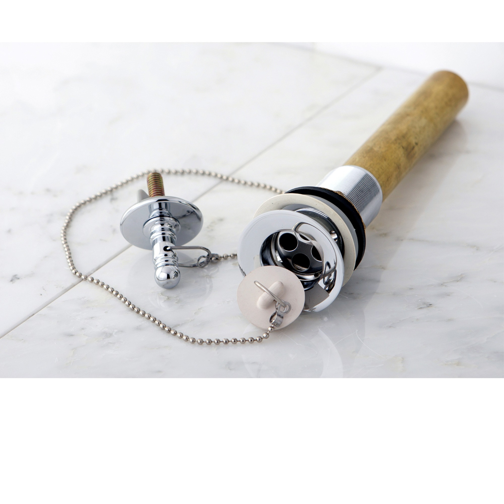 Kingston Brass CC1001 Pull-Out Bathroom Drain without Overflow, 20 Gauge, Polished Chrome