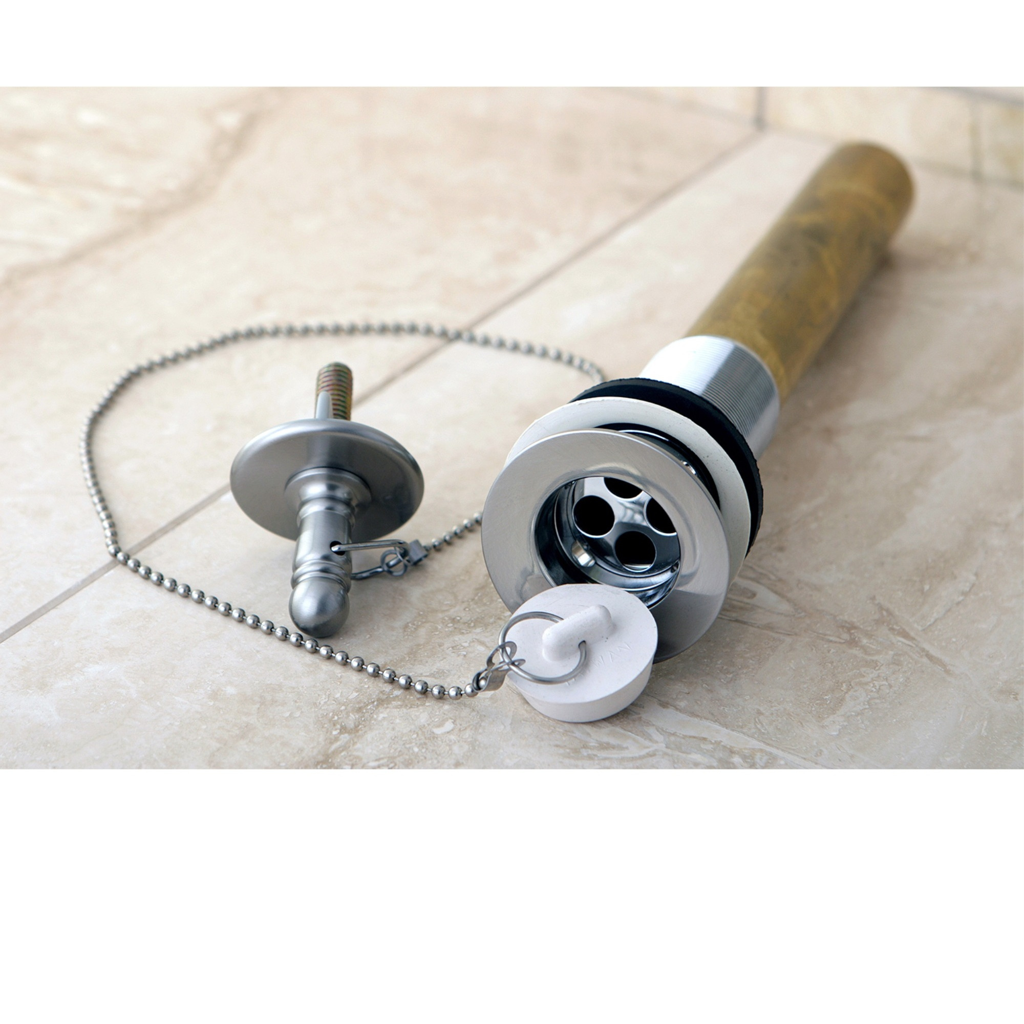 Kingston Brass CC1008 Pull-Out Bathroom Drain withotu Overflow, 20 Gauge, Brushed Nickel