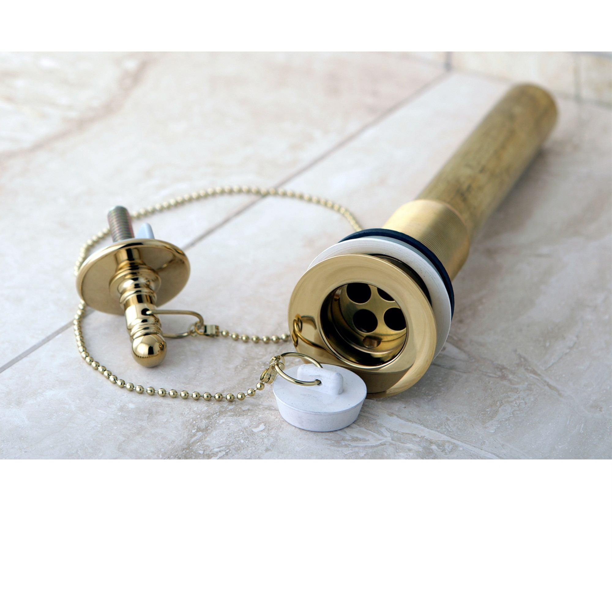 Kingston Brass CC1002 Pull-Out Bathroom Drain without Overflow, 20 Gauge, Polished Brass
