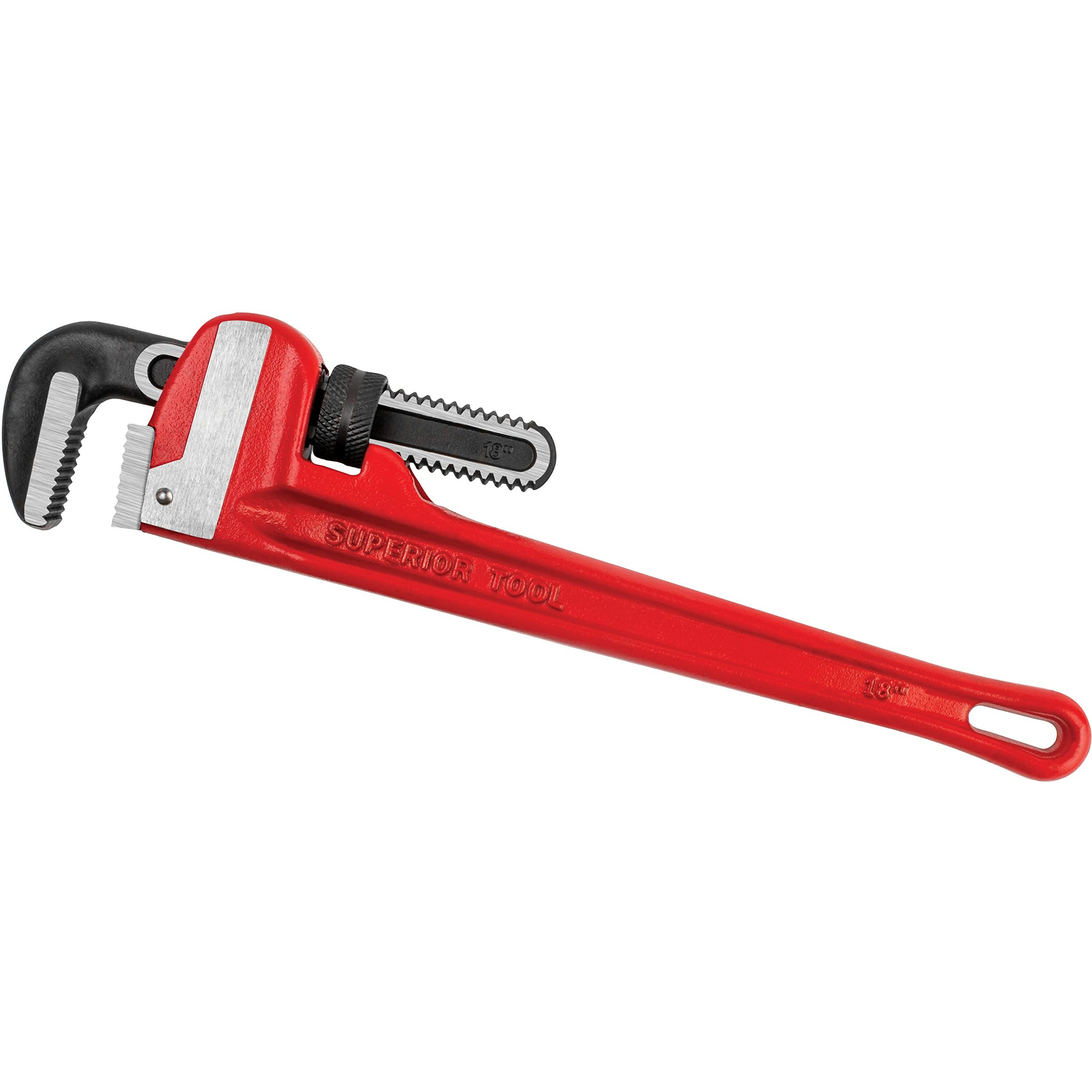 4009498 PIPE WRENCH 18"" Superior Tool Pro-Line 2-1/2 inch Heavy Duty Pipe Wrench Red 1 piece (Pack of 1)