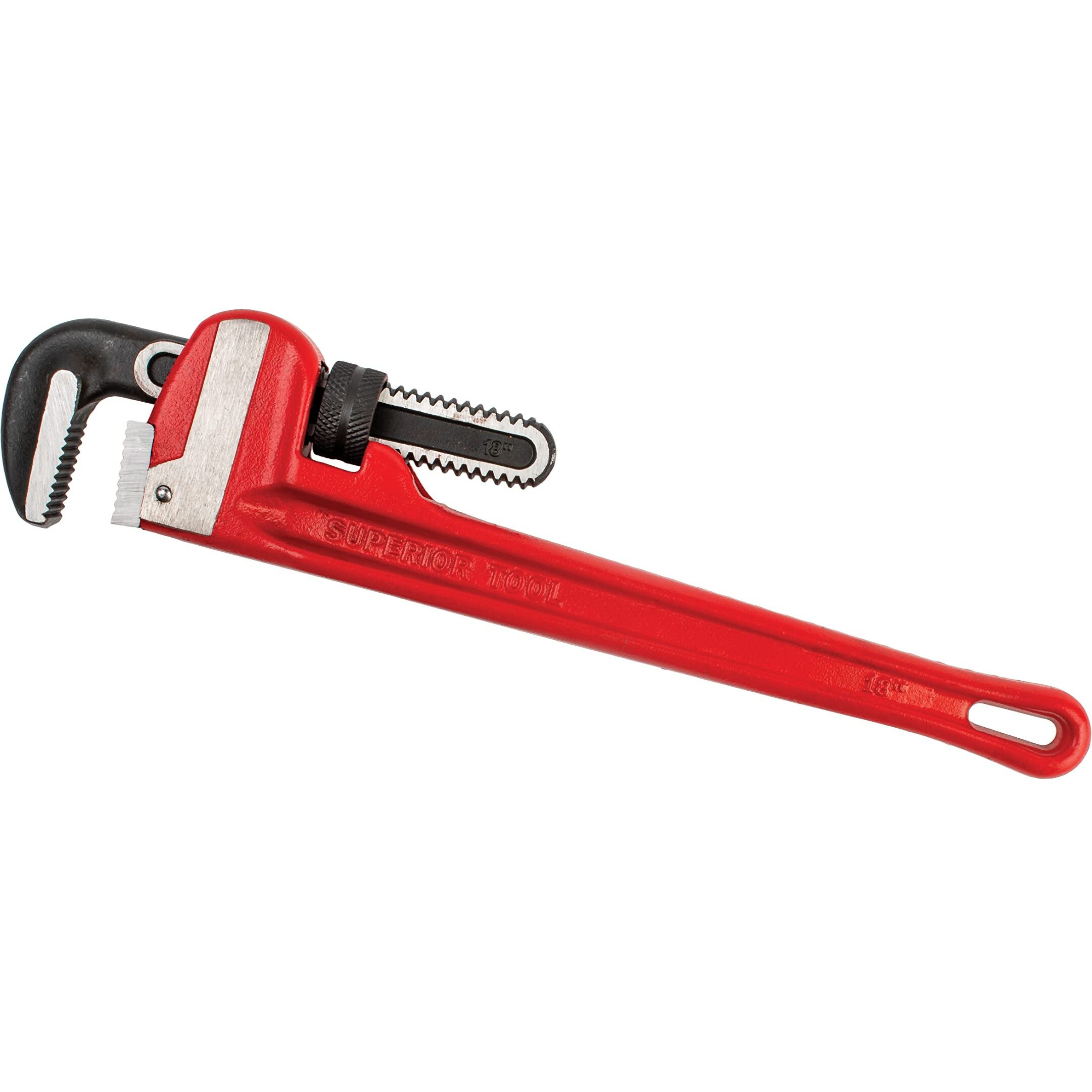 4009498 PIPE WRENCH 18"" Superior Tool Pro-Line 2-1/2 inch Heavy Duty Pipe Wrench Red 1 piece (Pack of 1)