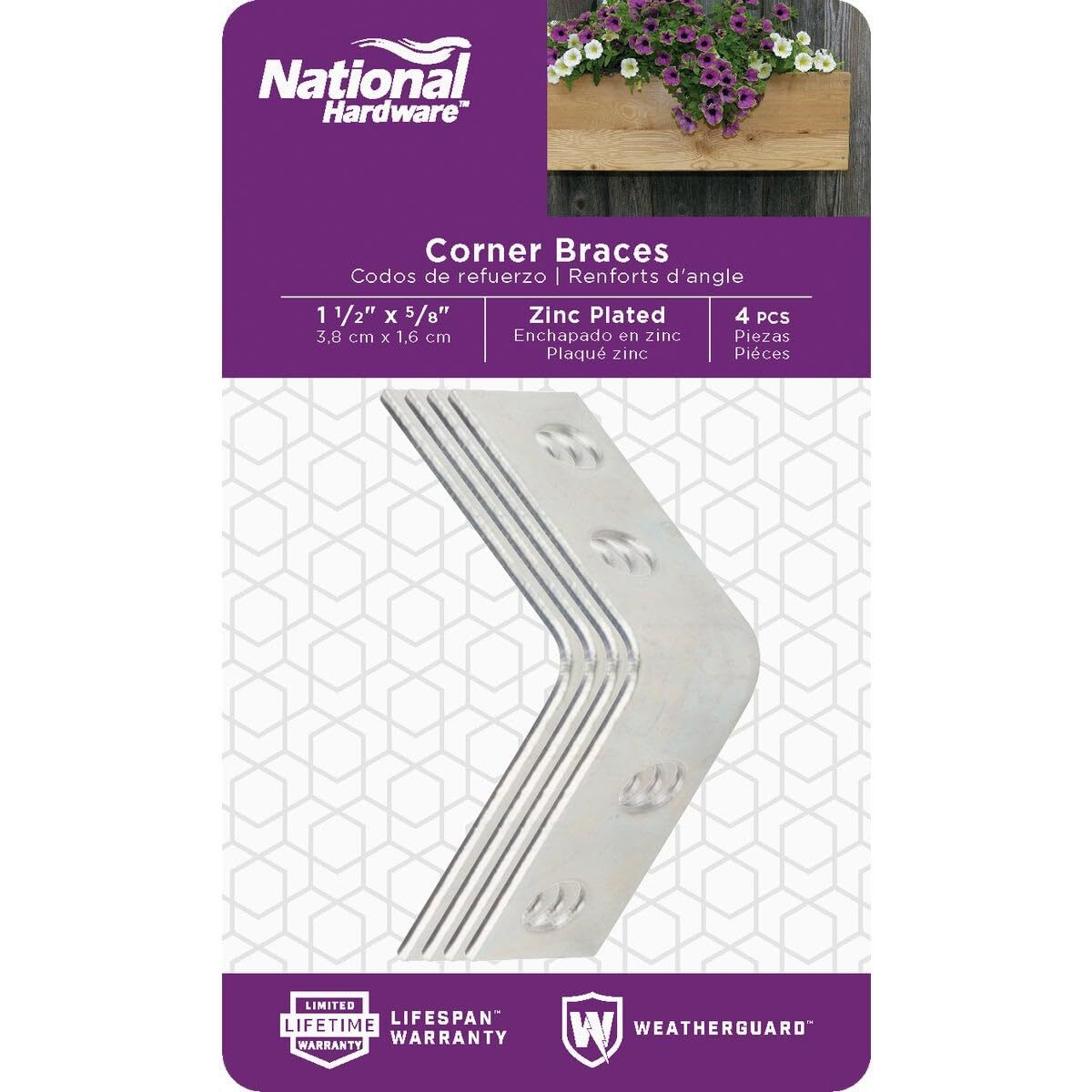 CORNR BRACE ZN1-1/2X5/8" (Pack of 1)