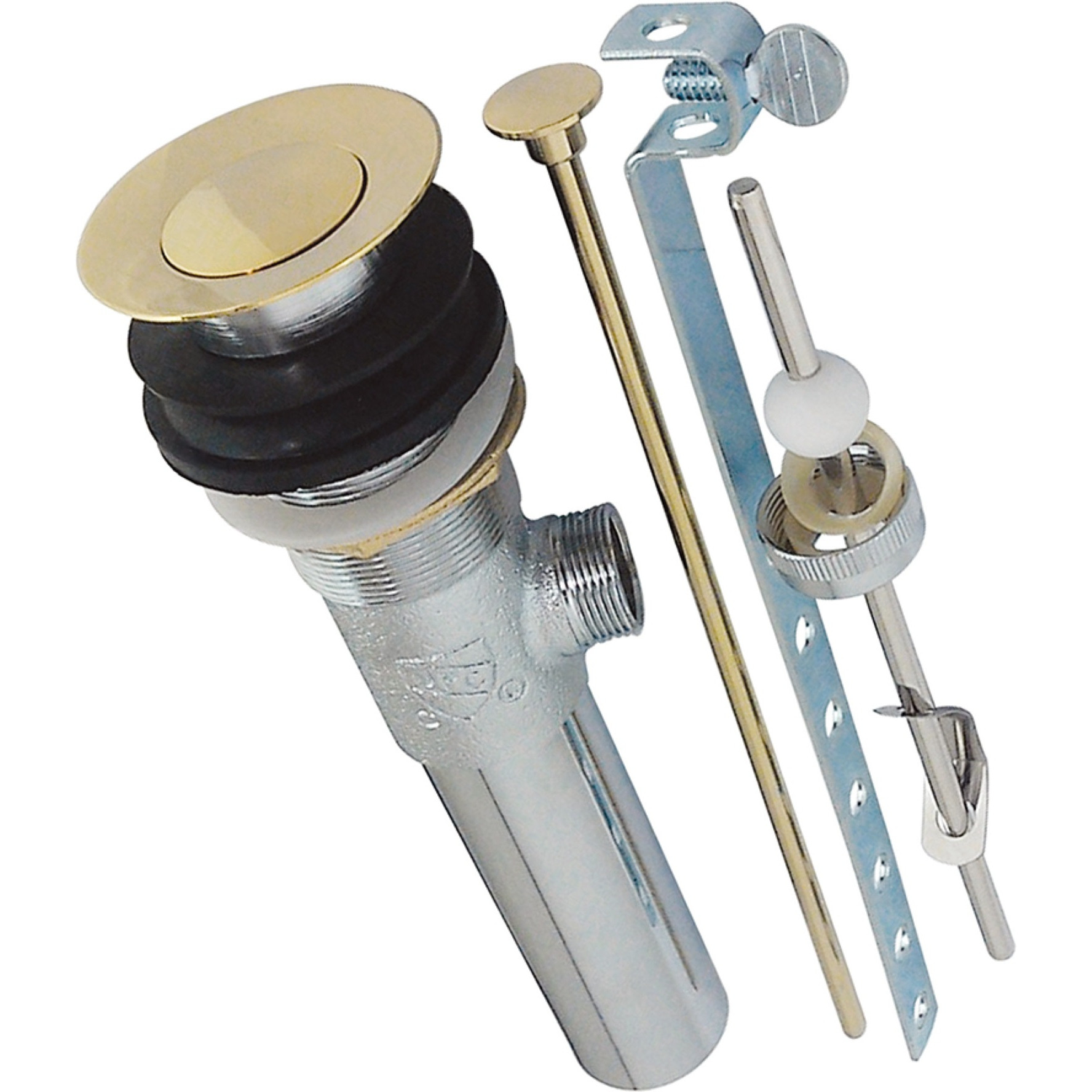 Kingston Brass KB1002 Brass Pop-Up Drain with Overflow Hole, 22 Gauge, Polished Brass
