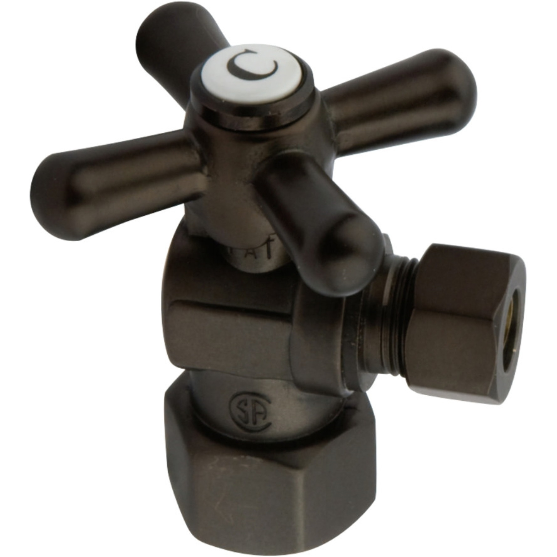 Kingston Brass CC43105X Quarter Turn Valves (1/2-Inch FIP X 3/8-Inch O.D. Compression), Oil Rubbed Bronze