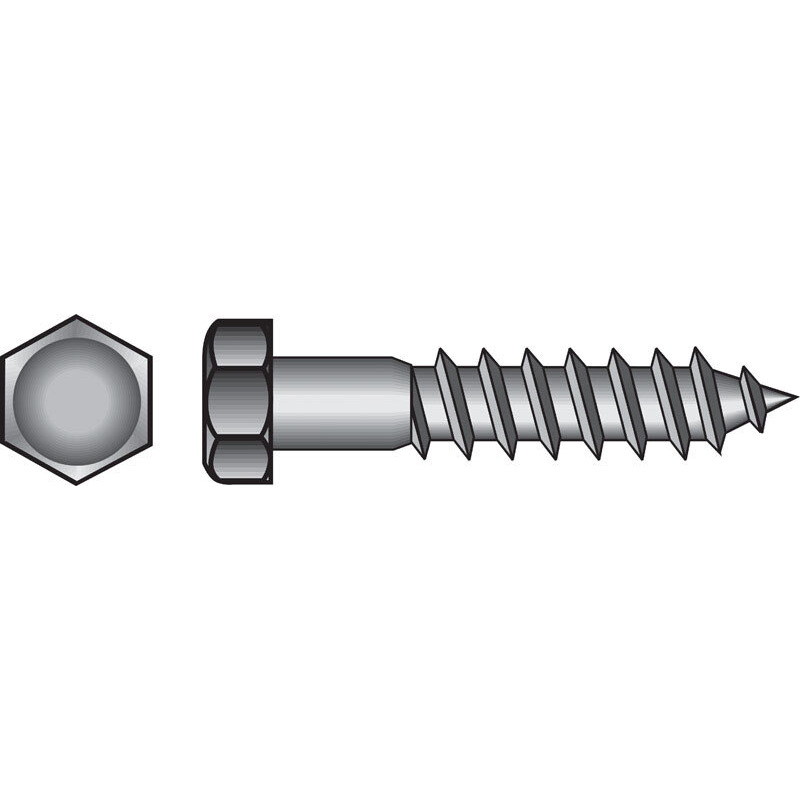 HX LAG SCRW Z 3/8X5-1/2 (Pack of 1)