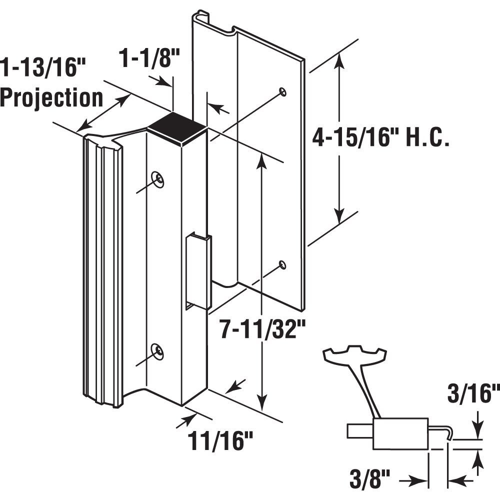 HANDLE PATIO DOOR AL (Pack of 1)