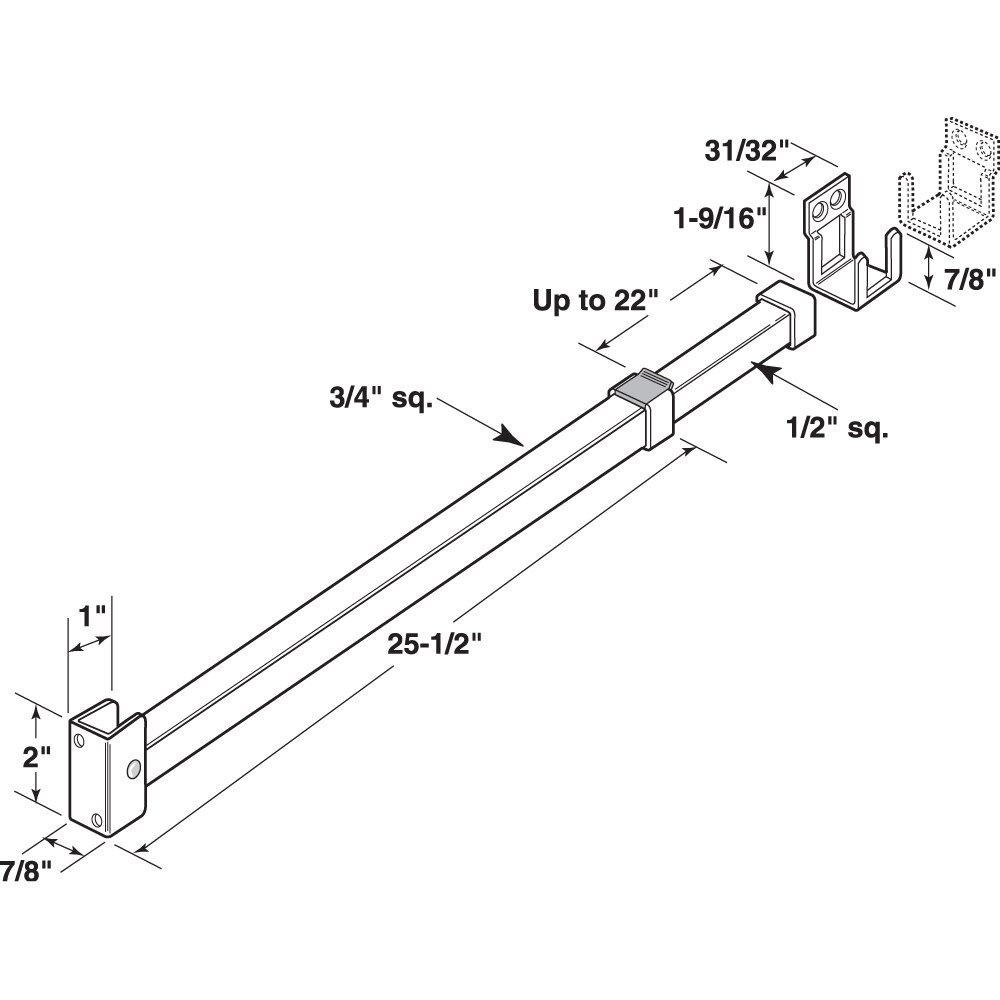 BAR SLDG DOOR 28/48 WHT (Pack of 1)