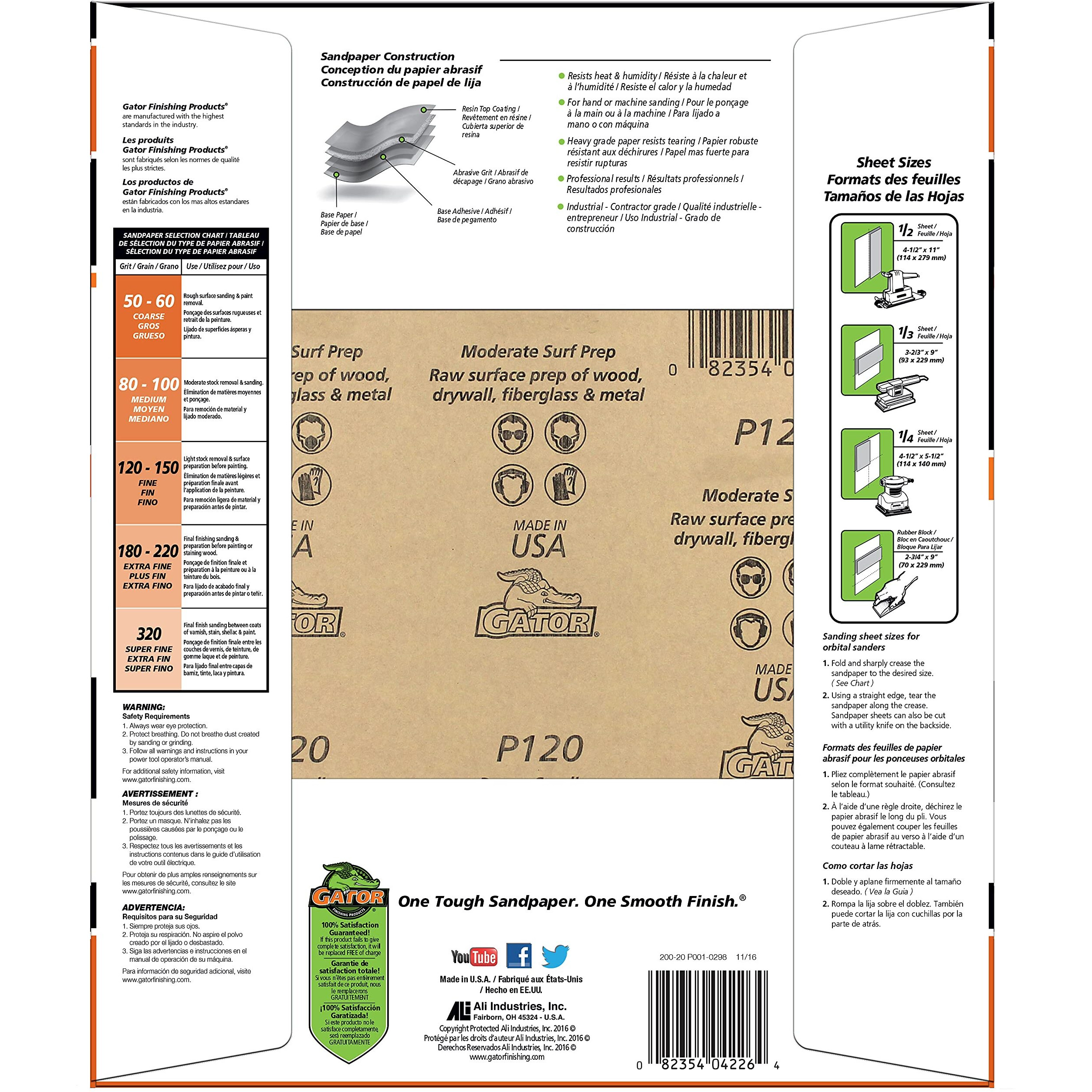 SANDPAPR9X11GARNT120CGR (Pack of 25)