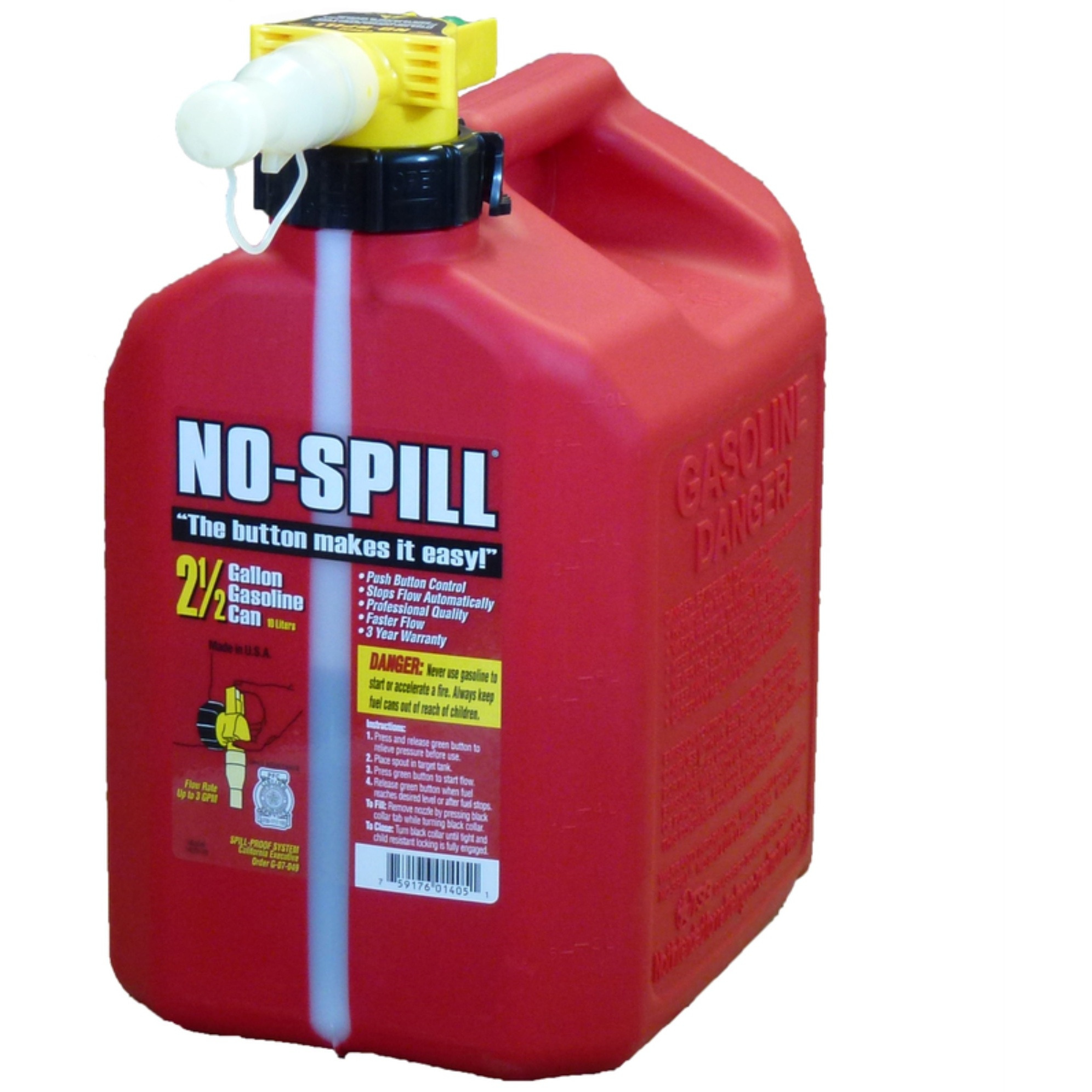 GAS CAN NOSPILL 2.5 GAL (Pack of 1)