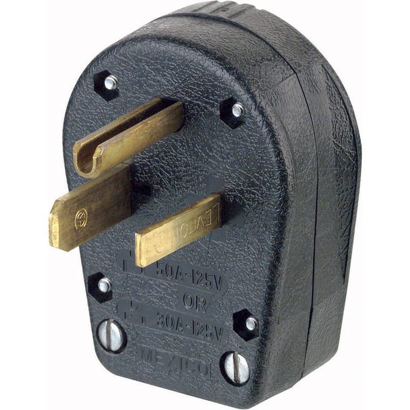 PLUG GND DUAL 30-50A BLK (Pack of 1)