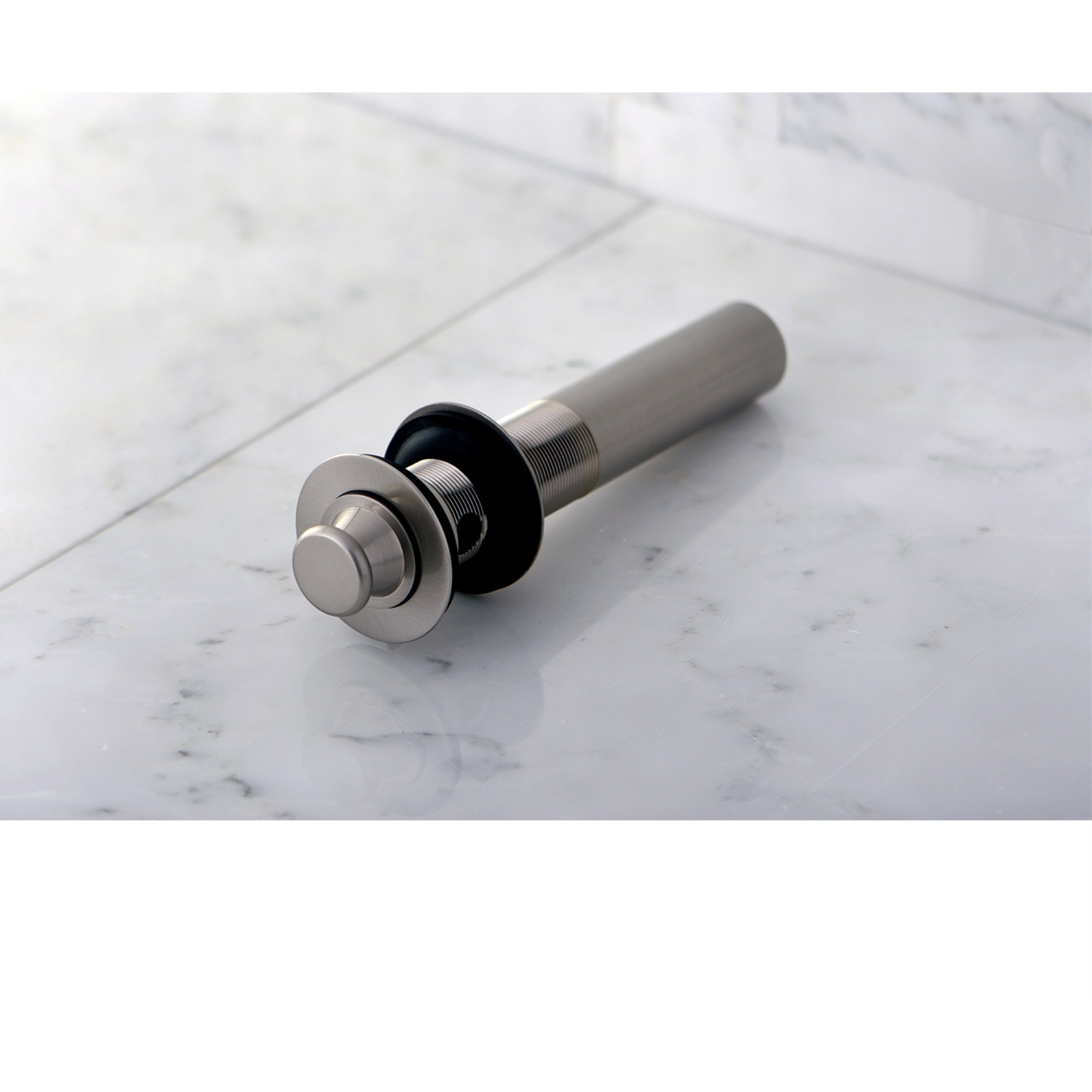 Kingston Brass KB3008 Lift and Turn Sink Drain with Overflow Hole, 17 Gauge, Brushed Nickel