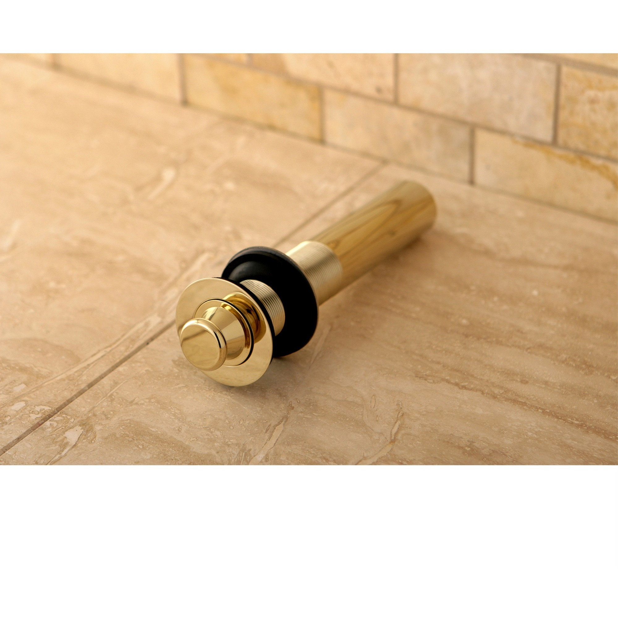 Kingston Brass EV3002 Lift and Turn Sink Drain without Overflow, 17 Gauge, Polished Brass