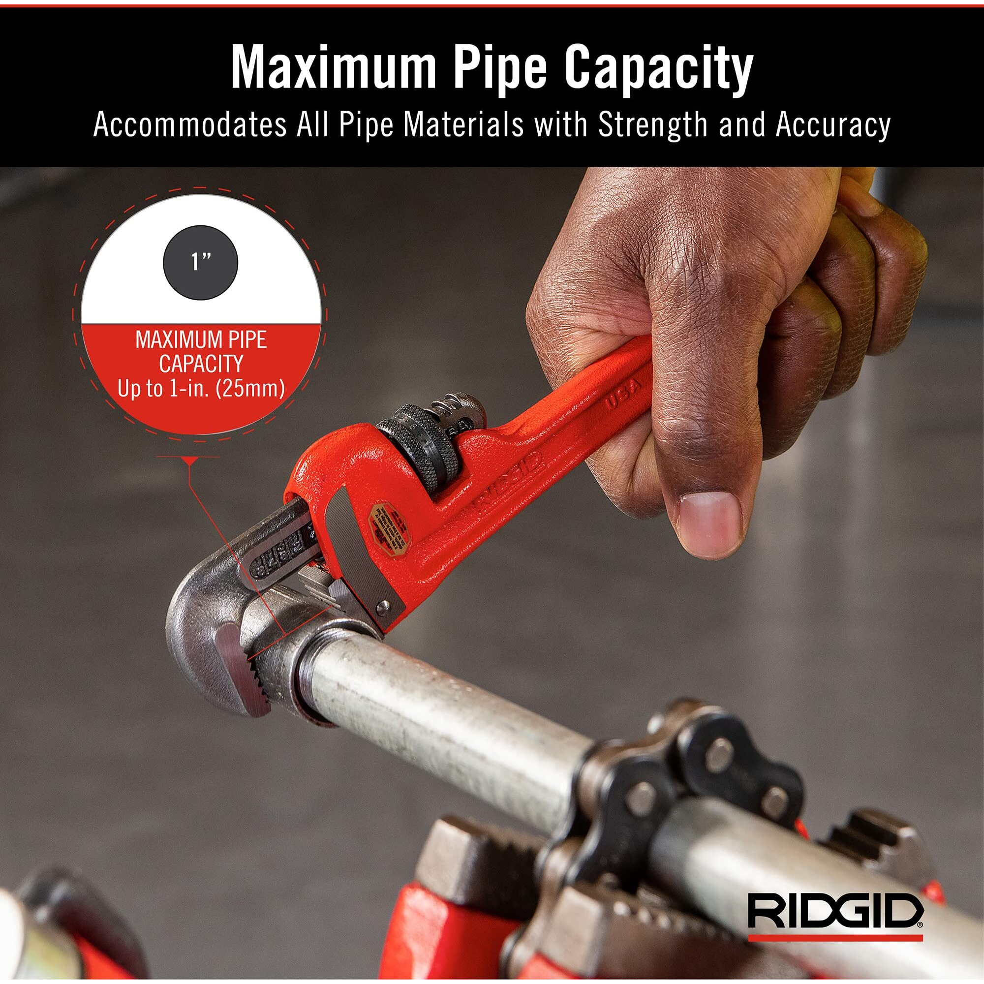 WRENCH PIPE 8" RIDGE (Pack of 1)