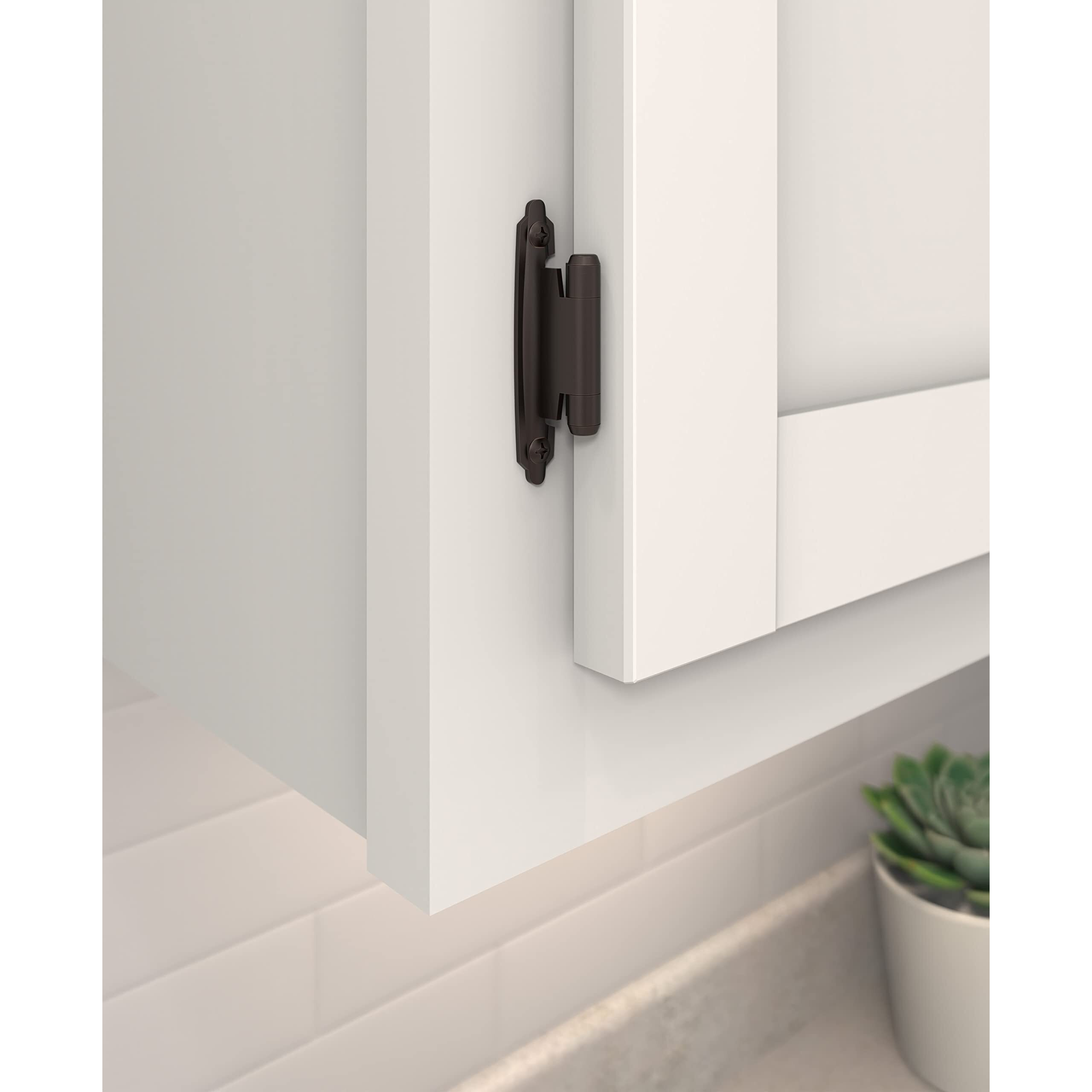 Variable Overlay Self-Closing, Face Mount Oil-Rubbed Bronze Hinge - 10 Pack