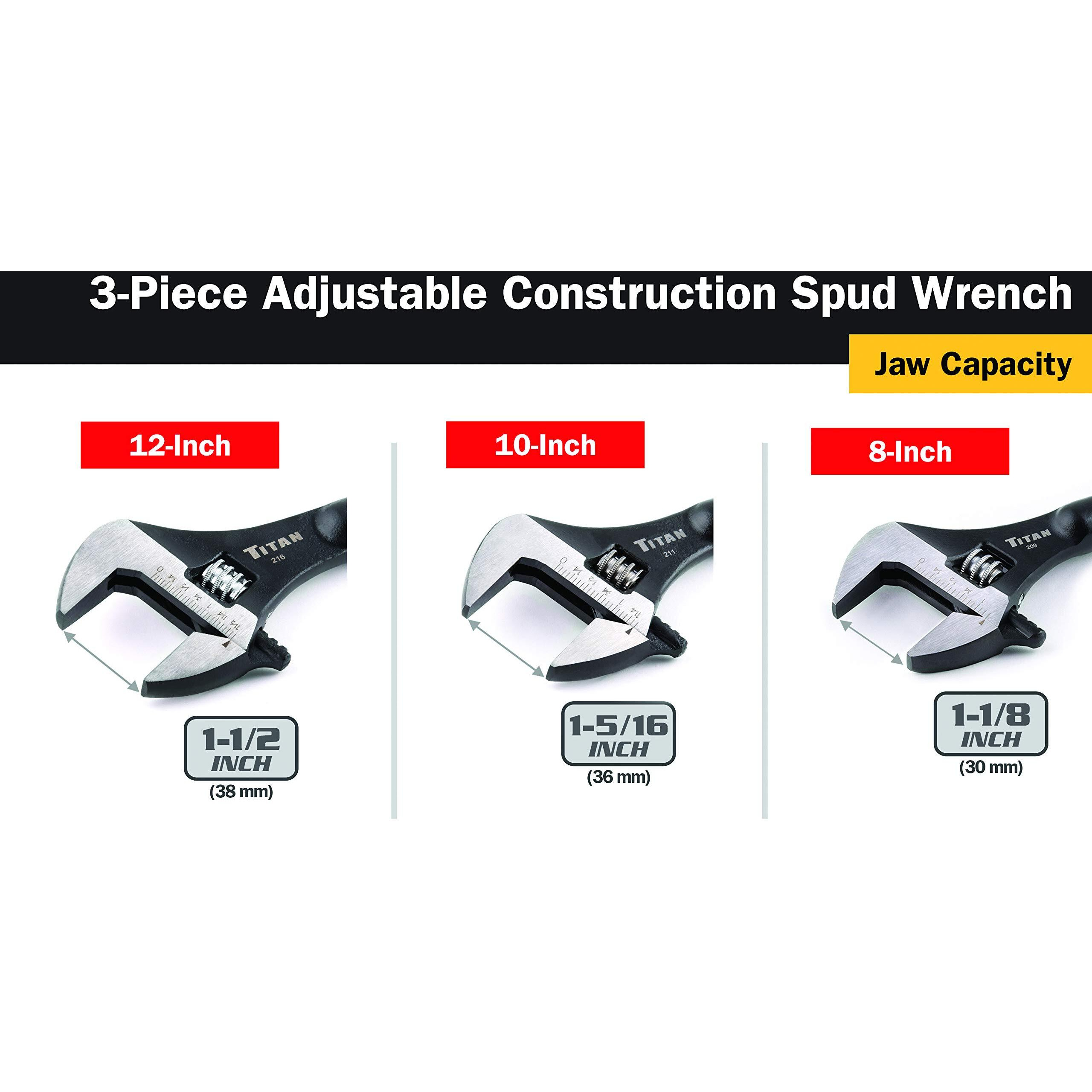 Titan Tool 3 pc Adjustable Construction Wrench Set