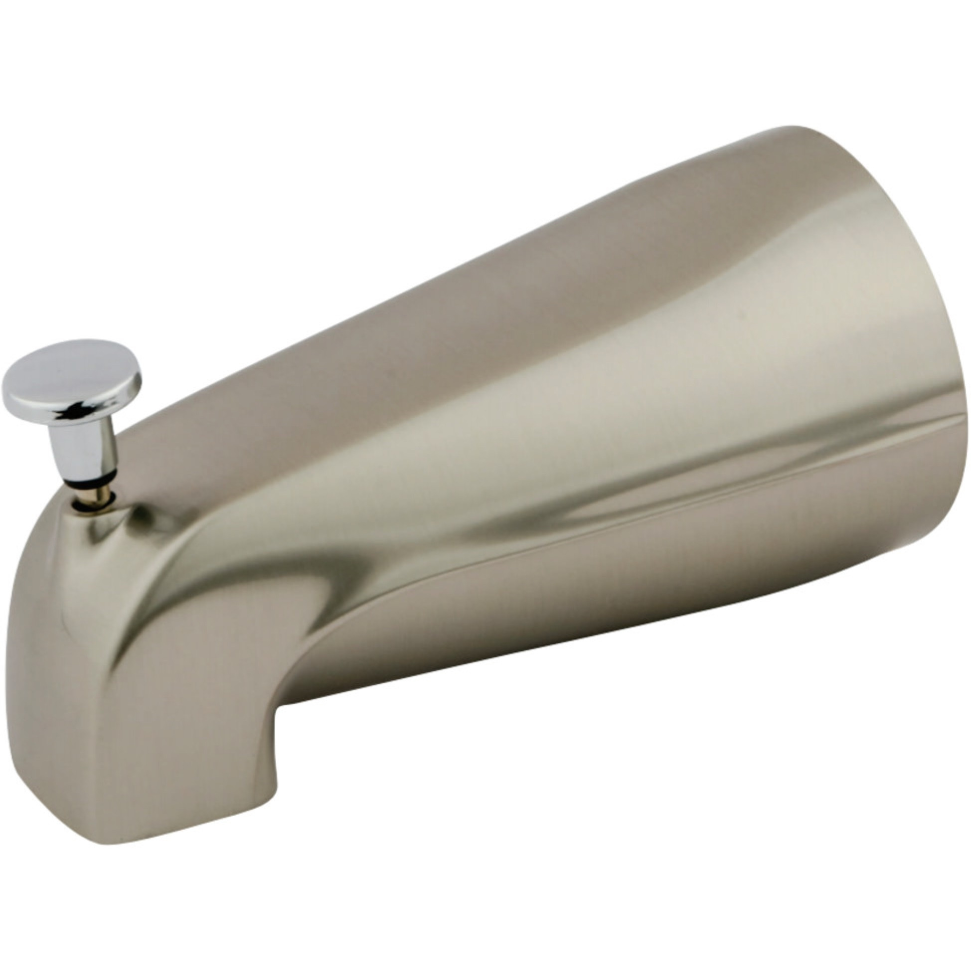 Kingston Brass K188A7 5-1/4 Inch Zinc Tub Spout with Diverter, Brushed Nickel/Polished Chrome