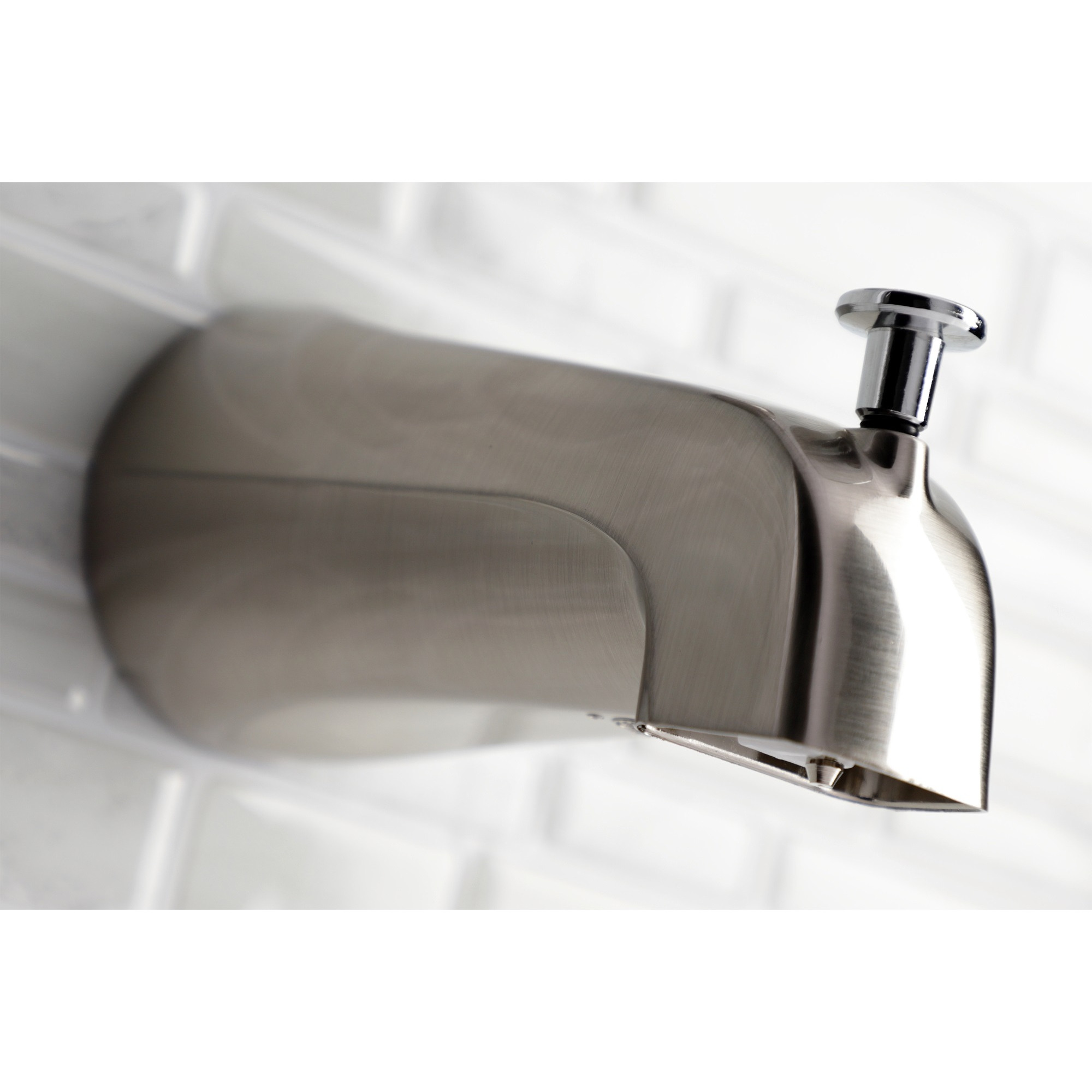 Kingston Brass K188A7 5-1/4 Inch Zinc Tub Spout with Diverter, Brushed Nickel/Polished Chrome