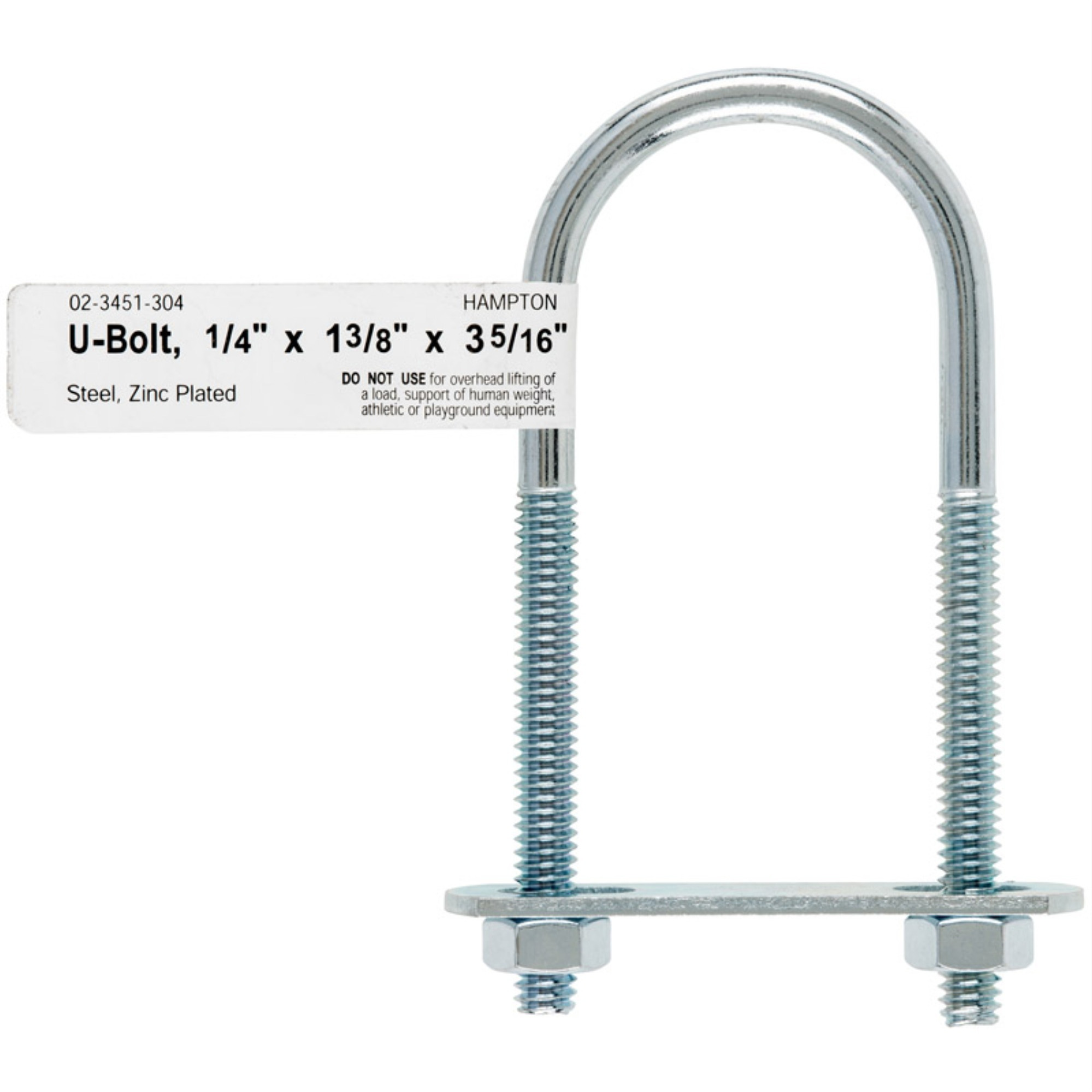 BOLT U 1/4"&quotX1-3/8"&quotX3.31"" (Pack of 10)