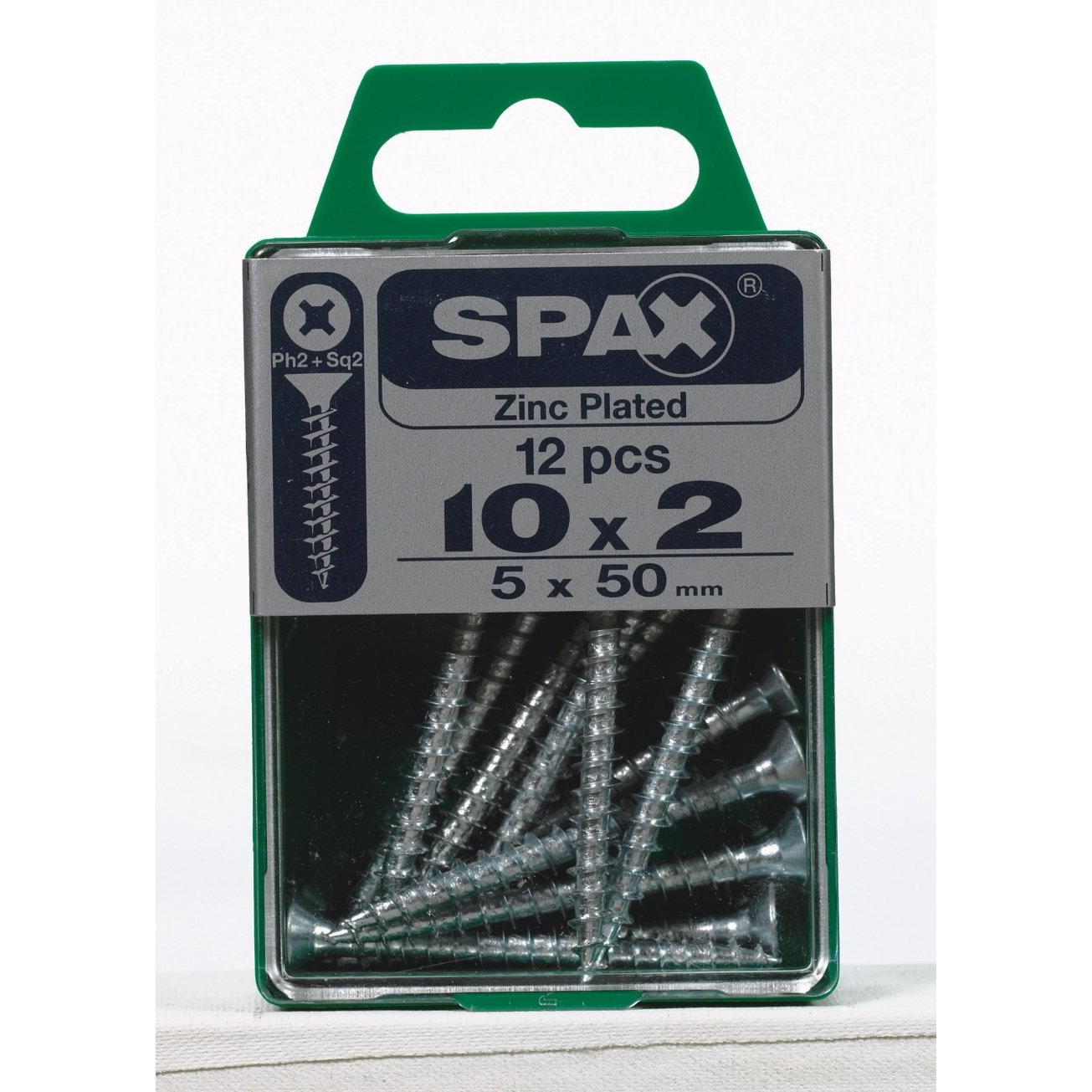 SCRW SPAX FH10X2 ZN BX12 (Pack of 1)