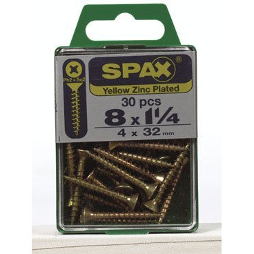 SCRW SPAX FH8X1.25YLBX30 (Pack of 1)