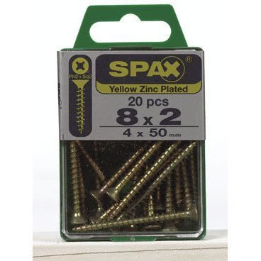 SCRW SPAX FH 8X2YLW BX20 (Pack of 1)