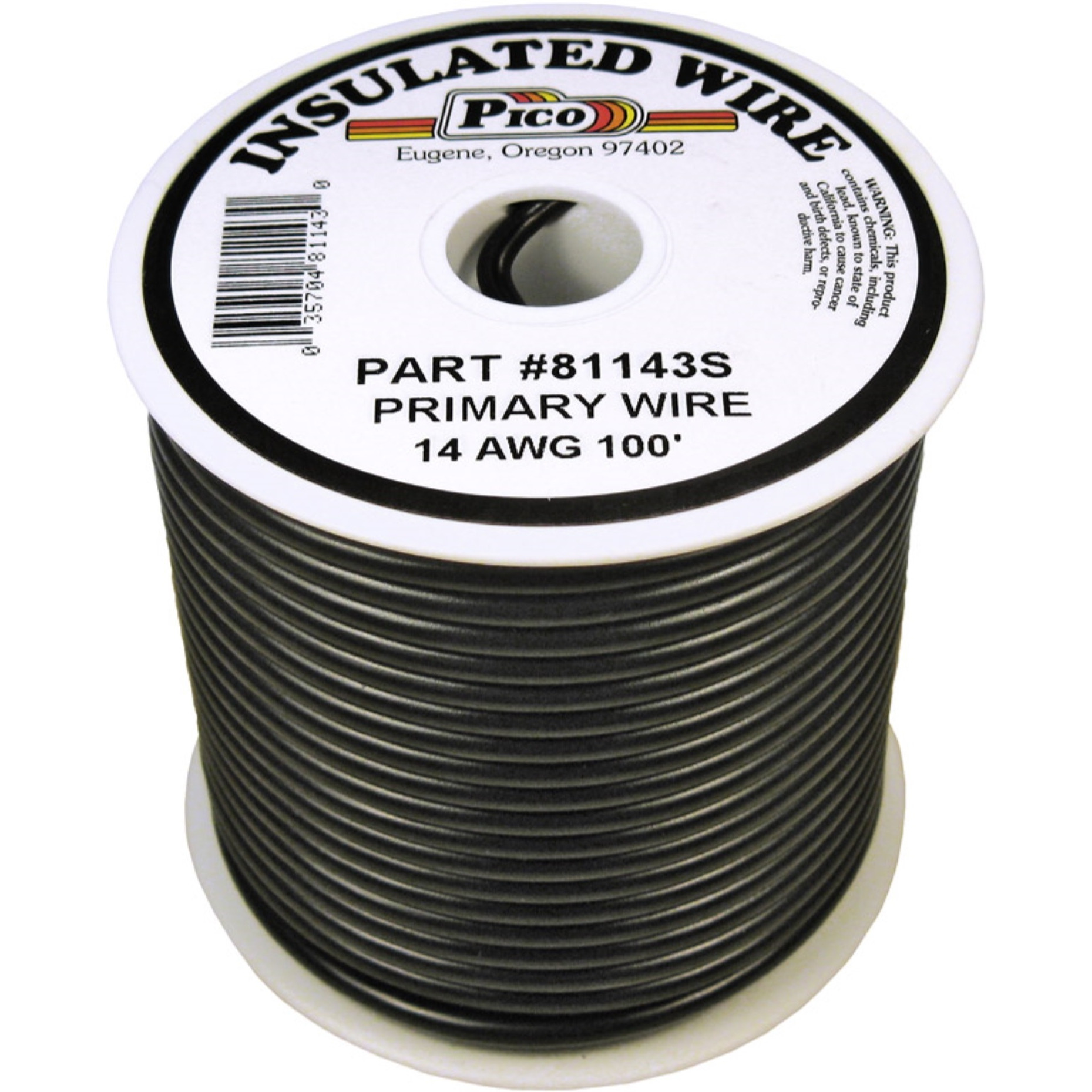 Pico 81143S Primary Wire - 14 AWG, Black, 100' Spool