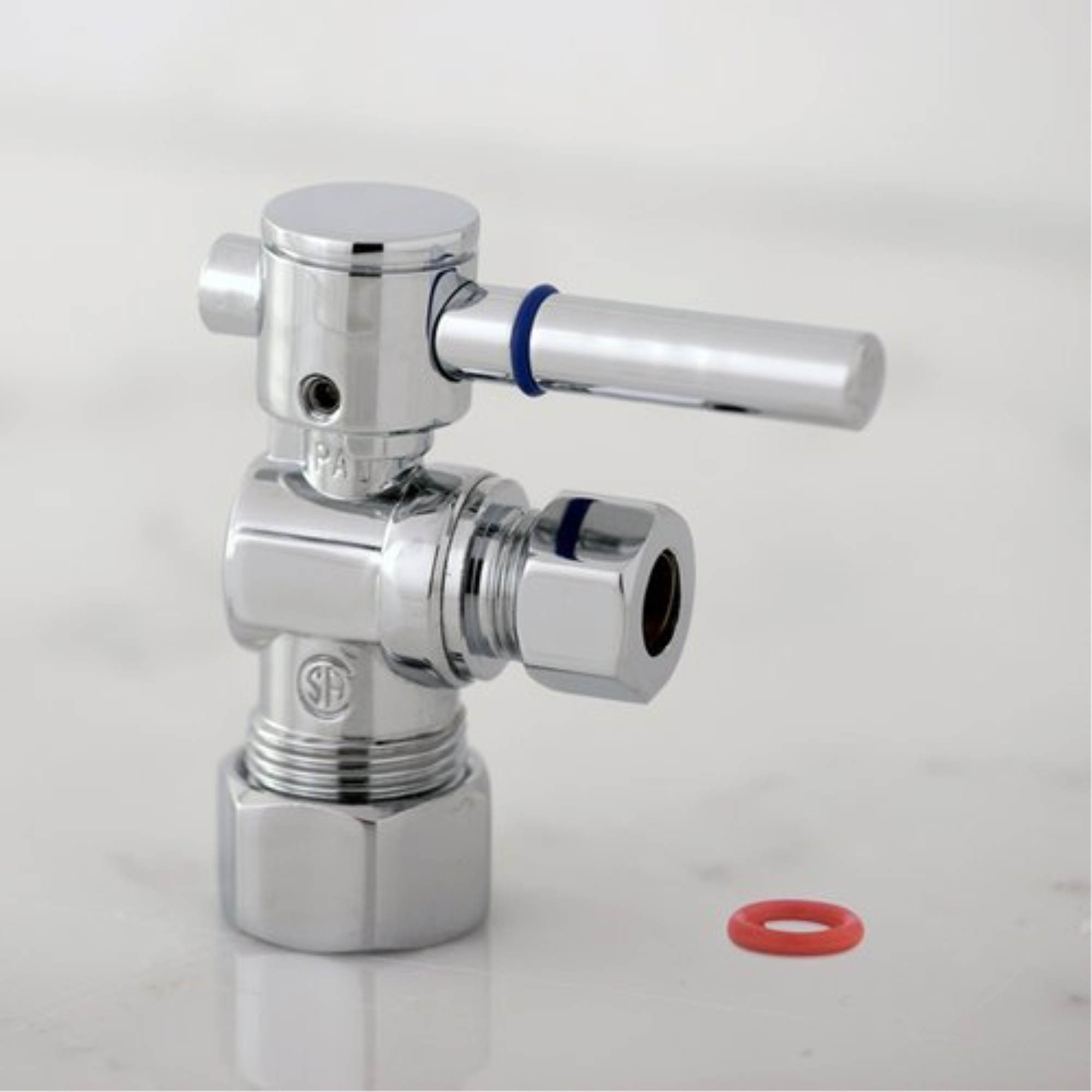 Kingston Brass CC53301 5/8" O.D. Compression X 3/8" O.D. Compression Angle Shut-off Valve, Polished Chrome