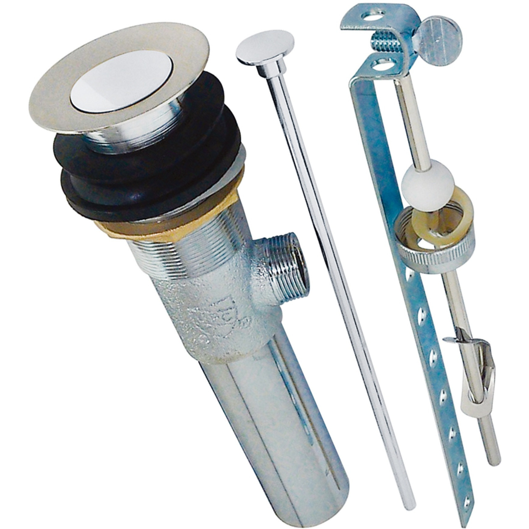 Kingston Brass KB1007 Brass Pop-Up Drain with Overflow Hole, 22 Gauge, Brushed Nickel/Polished Chrome