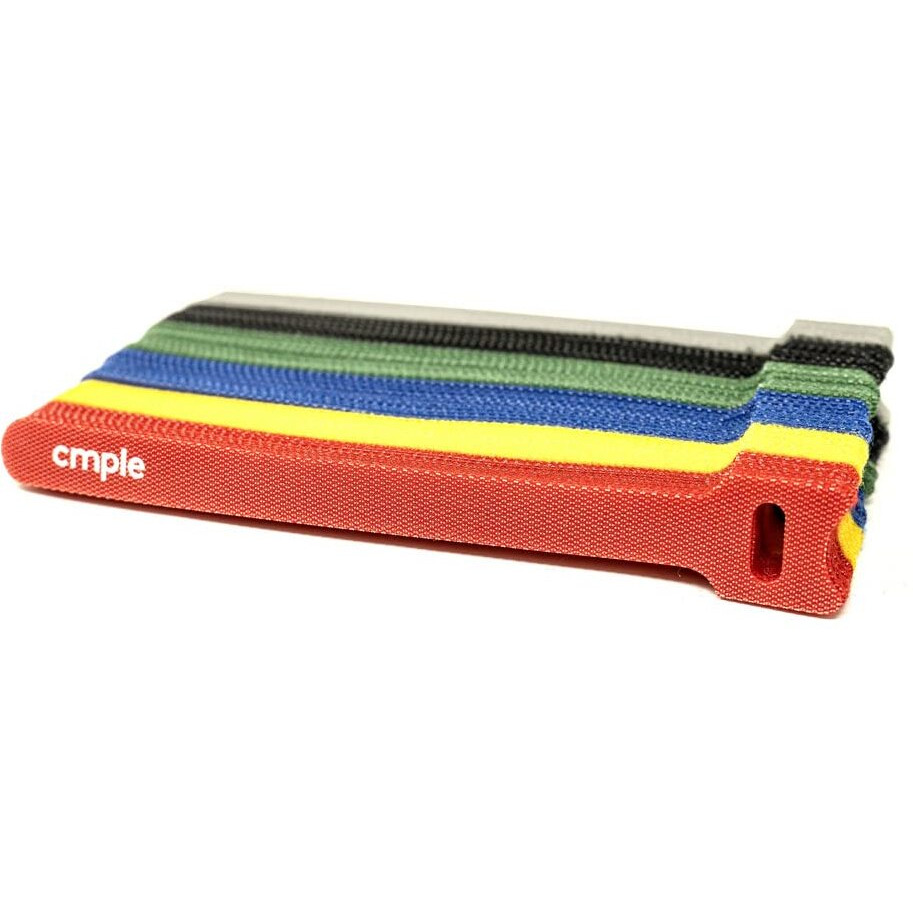 Cmple - Reusable Cable Ties, Nylon Adjustable Cord Organizer, Hook Loop Cable Management Mountable Head Cable Wire Ties, 60 PCS, 6 inch - Multicolor