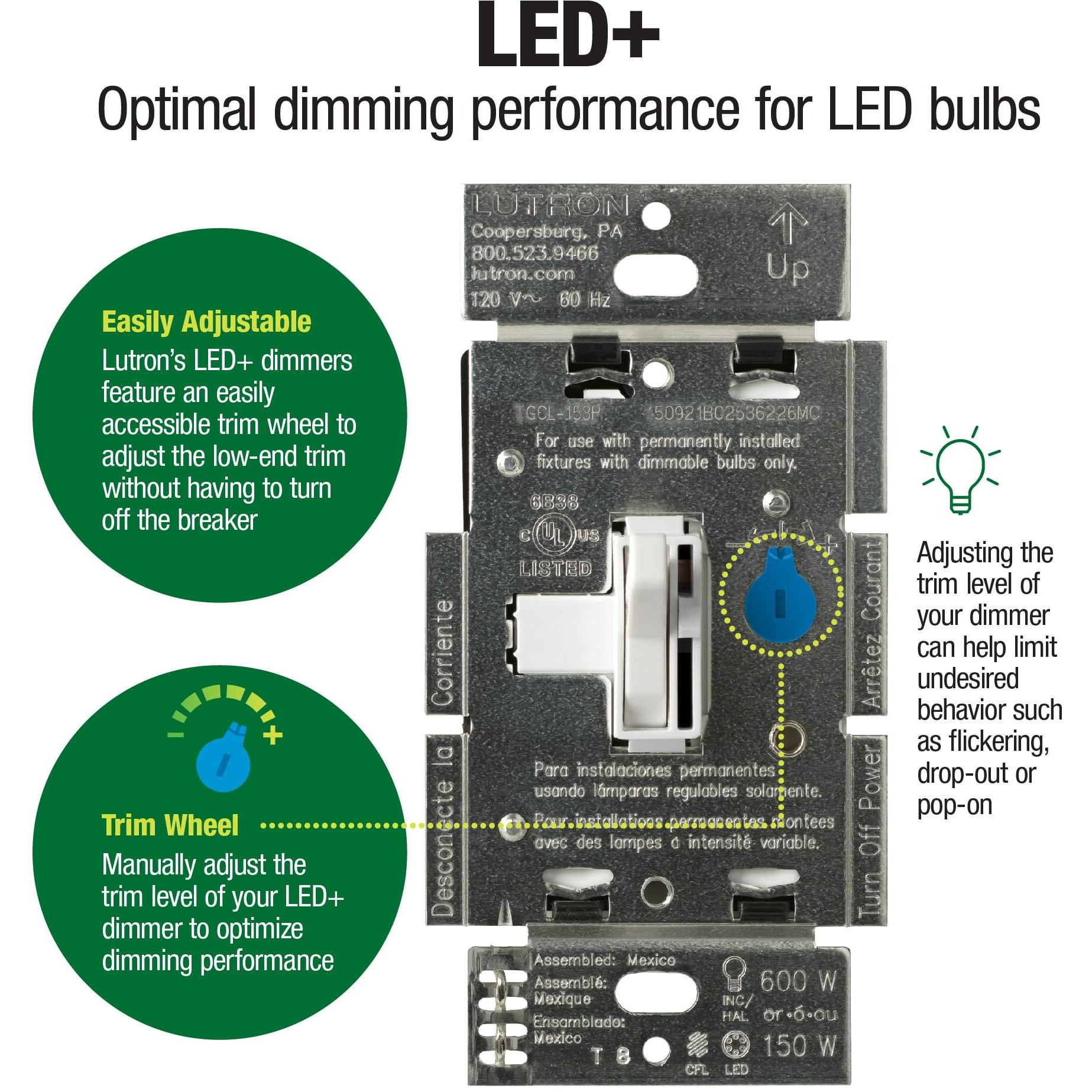 TOGGLER CFL/LED DIMMR IV (Pack of 1)