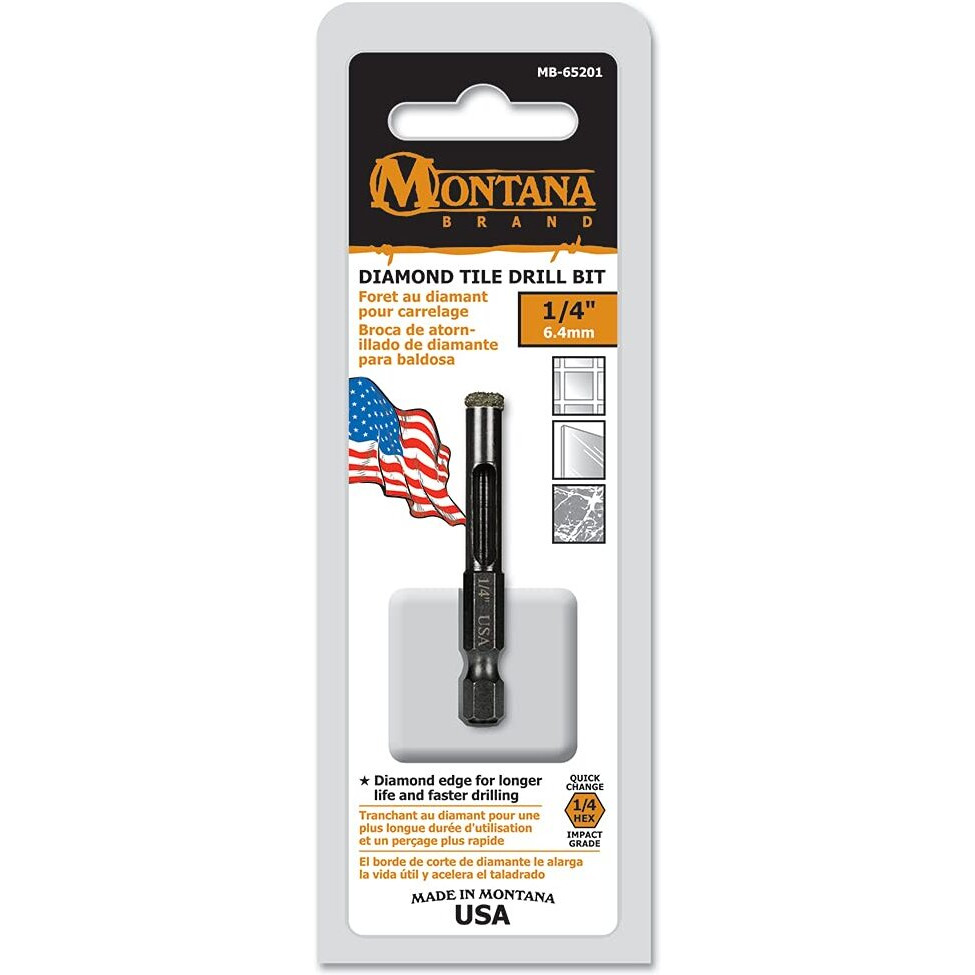 TILE DRILL BIT 1/4" DIAM (Pack of 1)