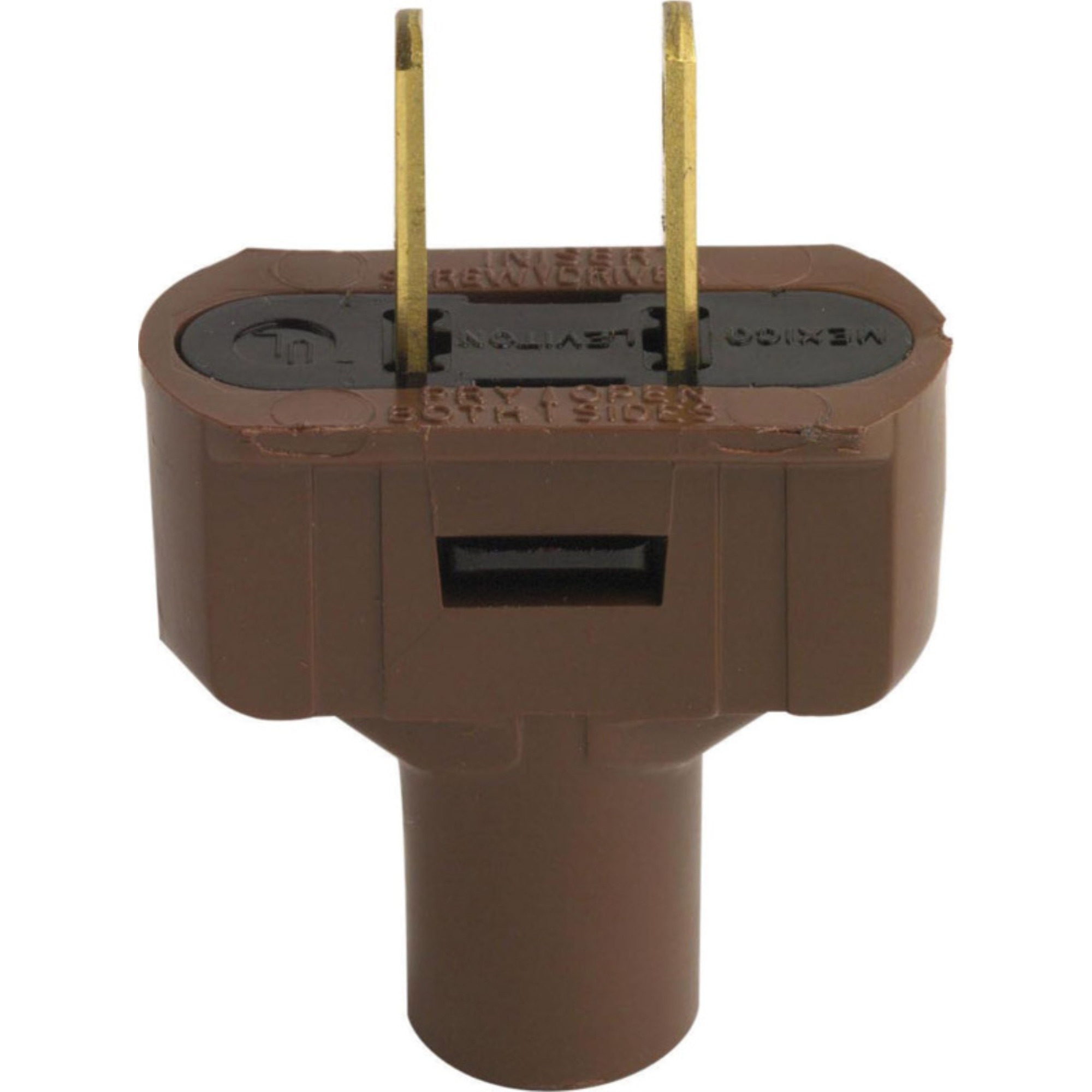 SHORT FLAT PLUG 15A BRN (Pack of 25)