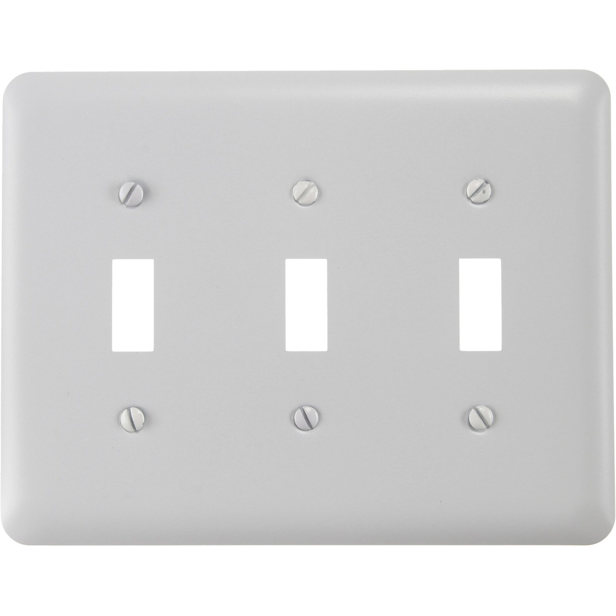 3009146 WALL PLT TOGGLE STL WHT Amerelle Devon White 3 gang Stamped Steel Toggle Wall Plate (Pack of 1)