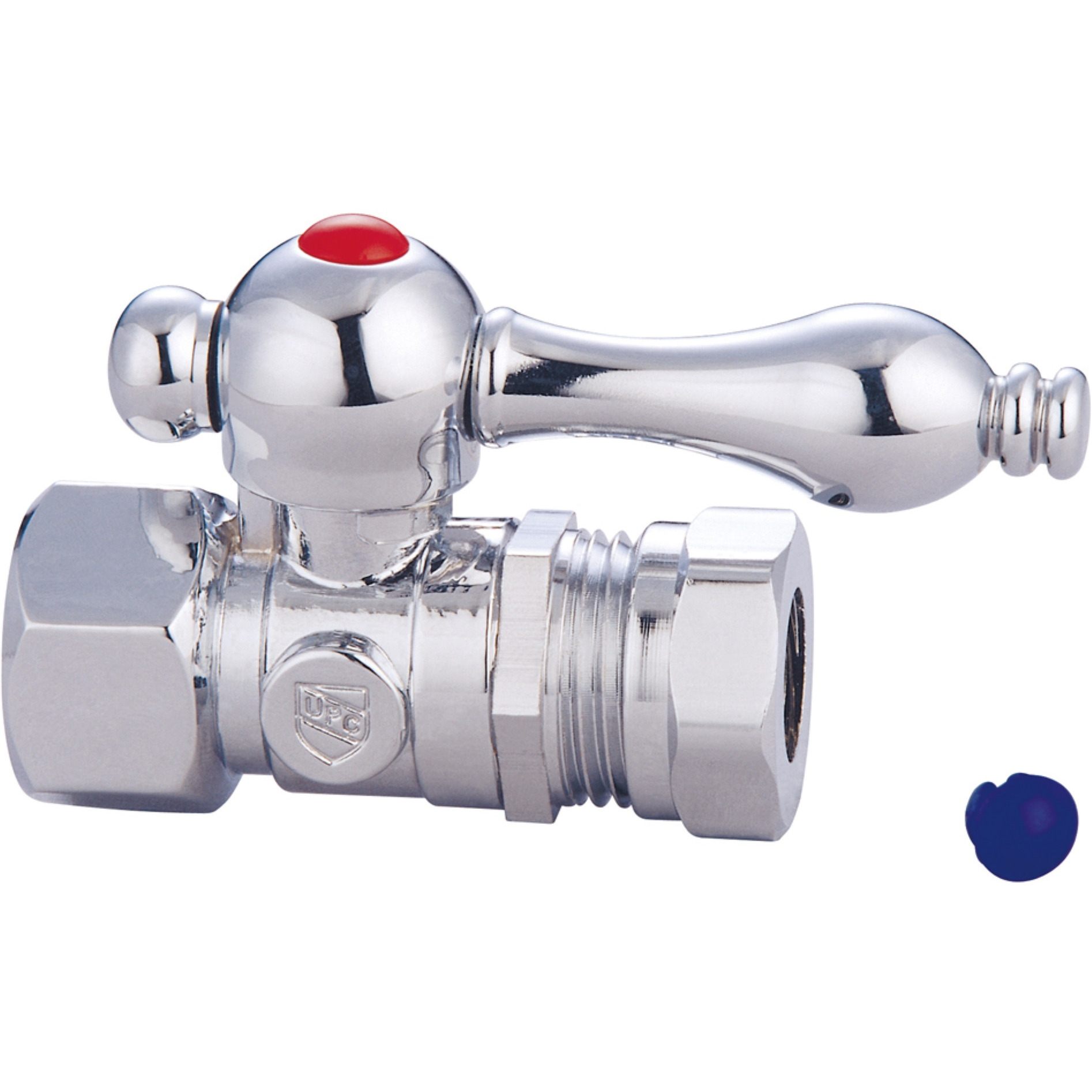Kingston Brass CC44151 Quarter Turn Valves (1/2-Inch FIP X 1/2-Inch and 7/16-Inch O.D. Slip Joint), Polished Chrome