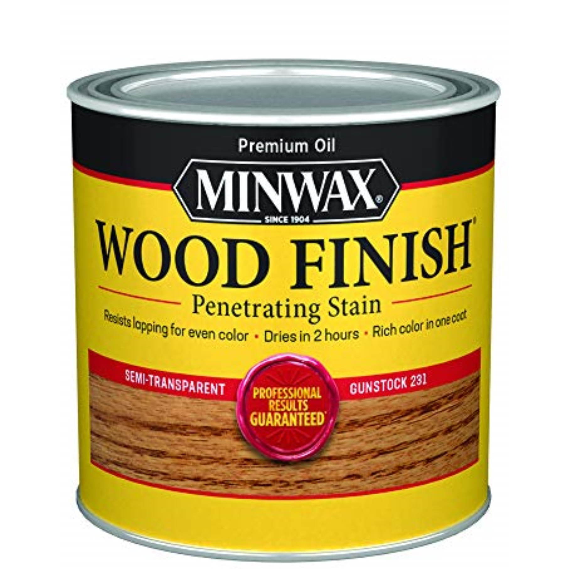 1269885 MINWAX STAIN GUNSTCK.5PT Minwax Wood Finish Semi-Transparent Gunstock Oil-Based Penetrating Wood Stain 0.5 pt (Pack of 4)