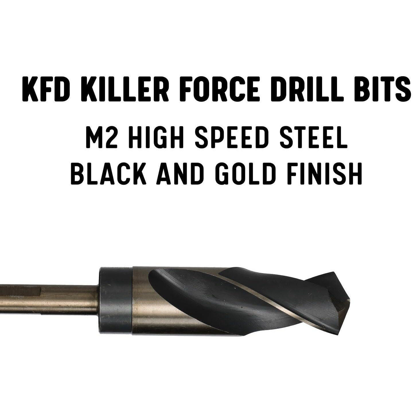1/2" Reduced Shank HSS Black & Gold KFD Drill Bit, 3/8" Shank, KFDRSD3/8X1/2