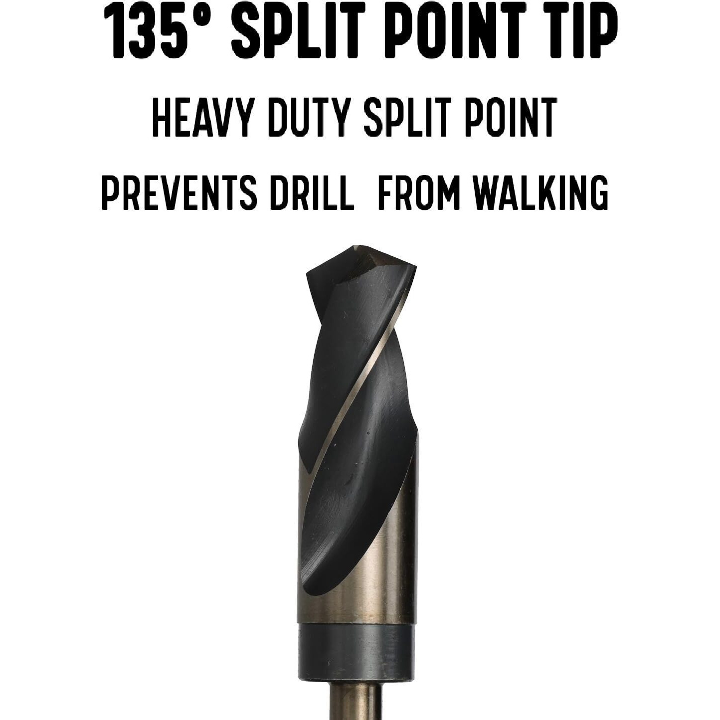 1/2" Reduced Shank HSS Black & Gold KFD Drill Bit, 3/8" Shank, KFDRSD3/8X1/2
