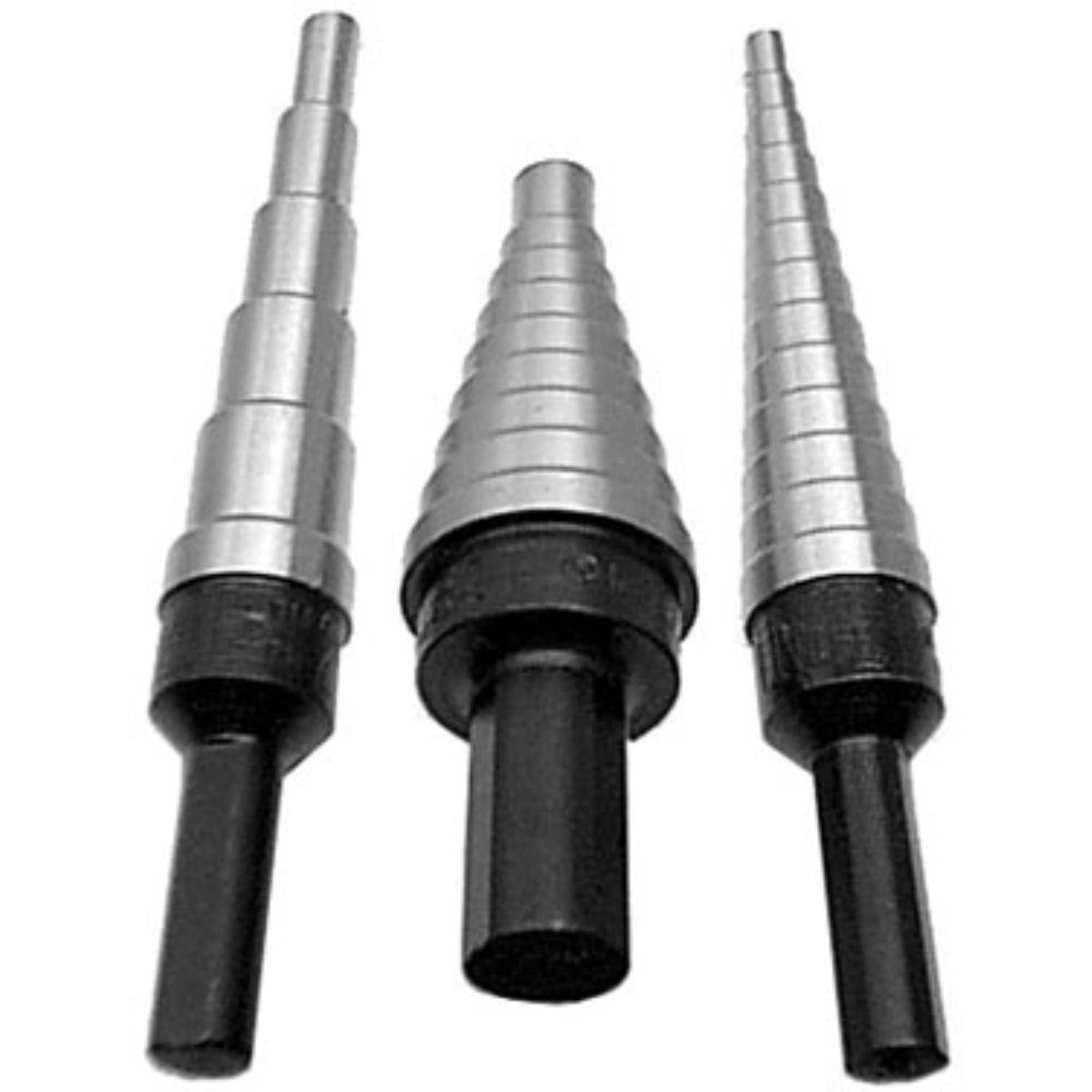3 Piece Unibit HSS Step Drill Bit Set (Sizes 1 to 3), VACSET