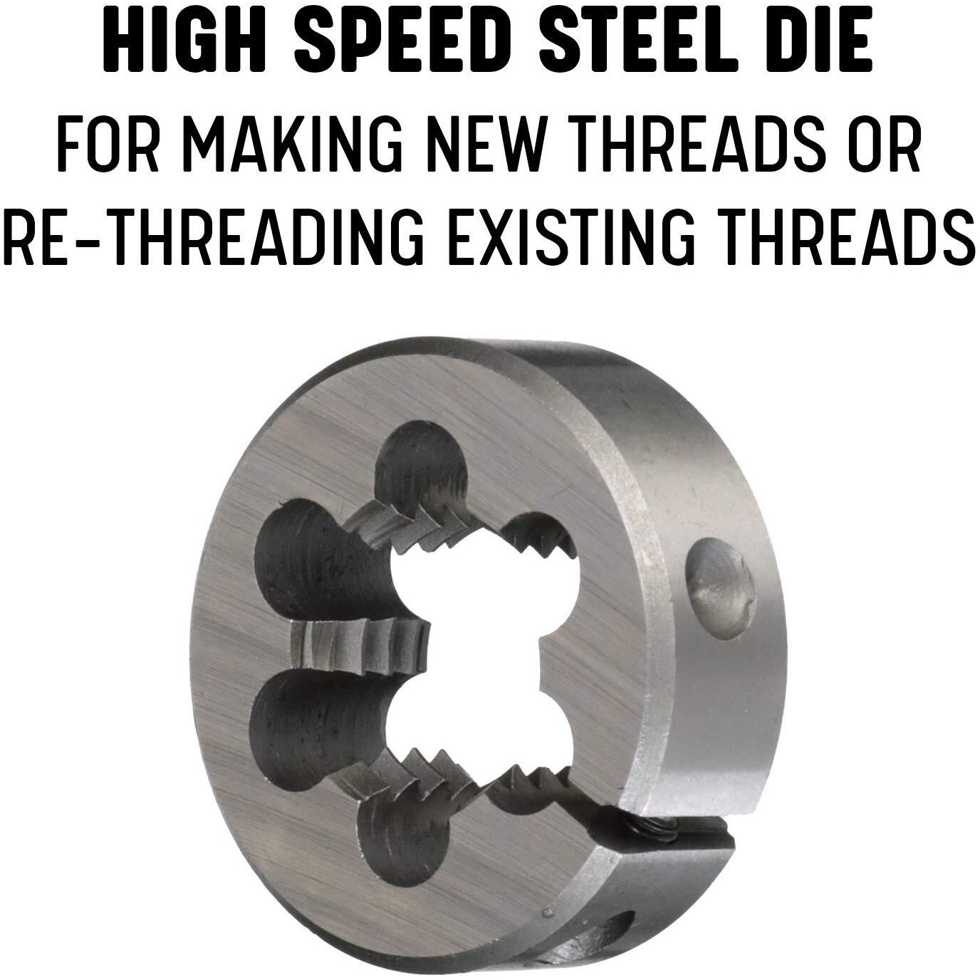 5-40 13/16" OD HSS Left Hand Round Adjustable Die, DWTH1316-540LH