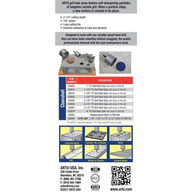HOLE SAW CARBIDE 2-1/2" (Pack of 1)