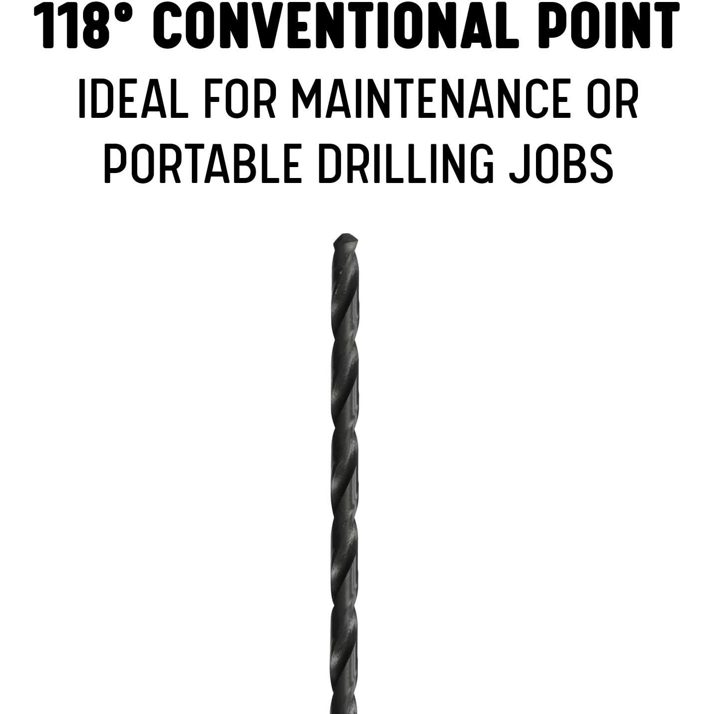 25/64" x 18" HSS Extra Long Drill Bit, Straight Shank, DWDDL18X25/64