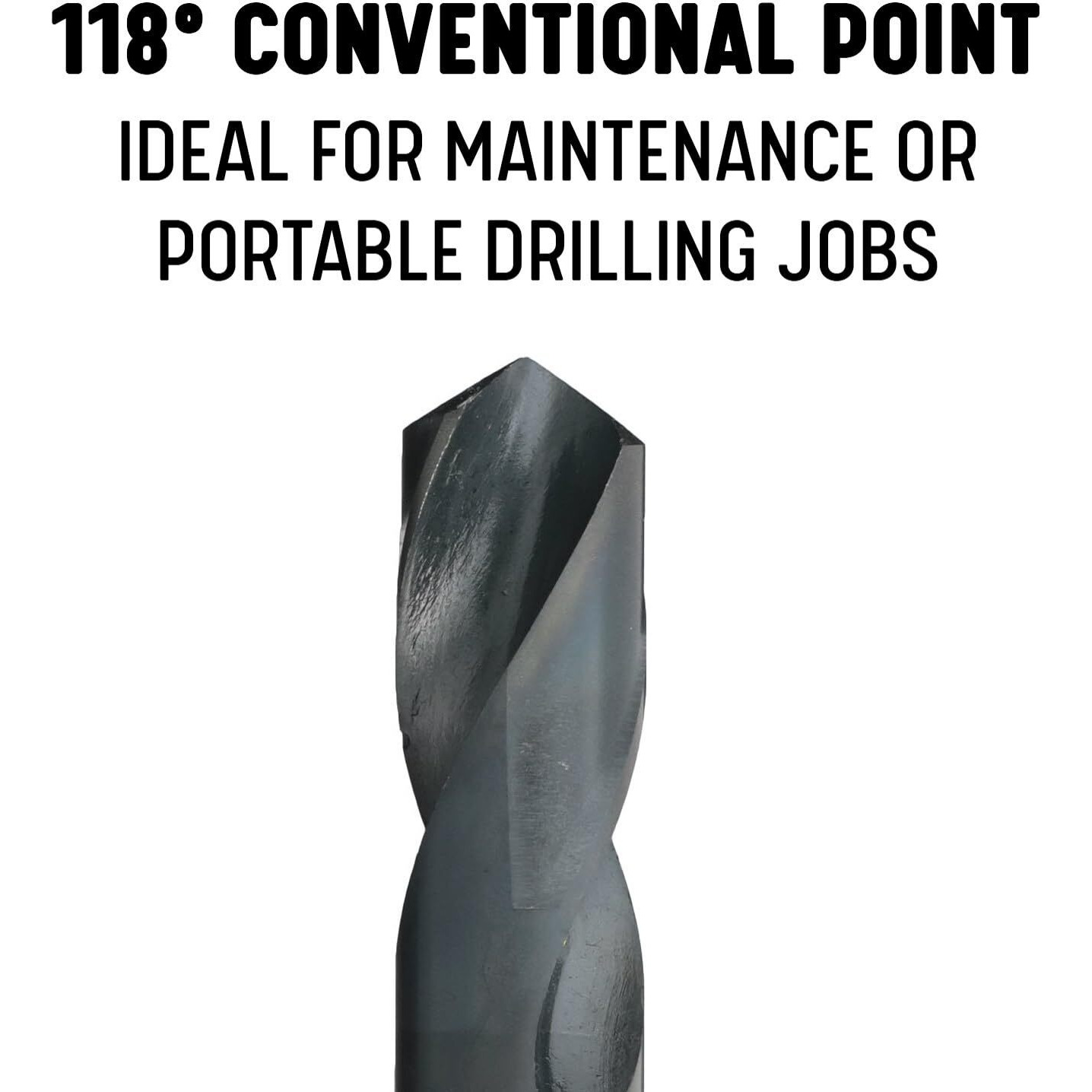 1-27/64" Reduced Shank HSS Drill Bit, 1/2" Shank, Qualtech, DWDRSD1-27/64