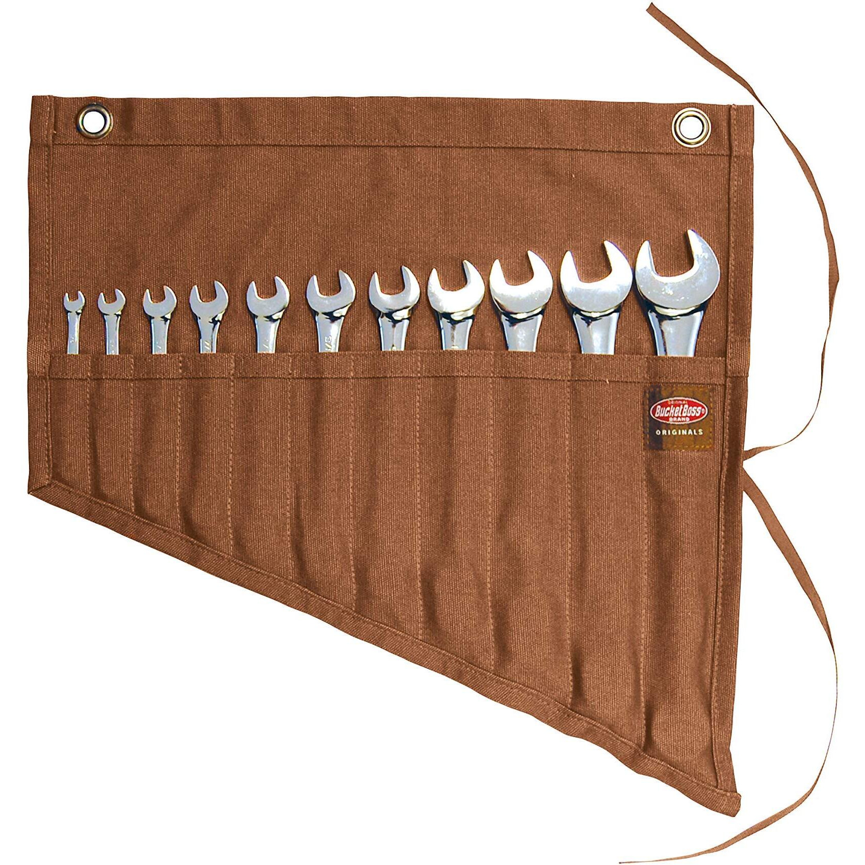 Bucket Boss 17.5 in. H Canvas Wrench Roll Up 11 pocket Brown 1 pc