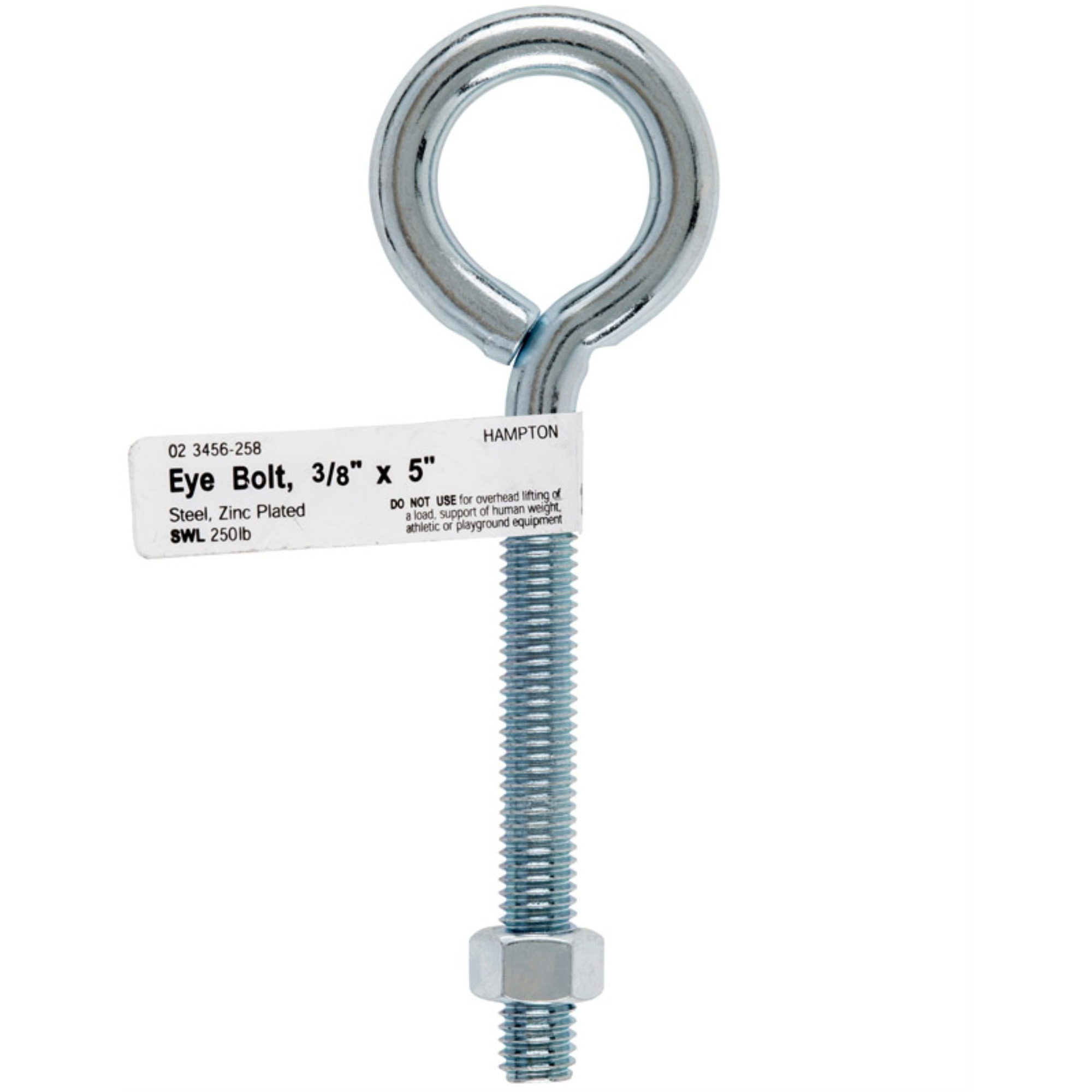 BOLT EYE W/NUT 3/8"&quotX5"" (Pack of 10)