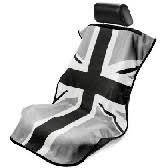SEATARMOUR, Terry Velour Seat Protector BWG British Flag  black/gray