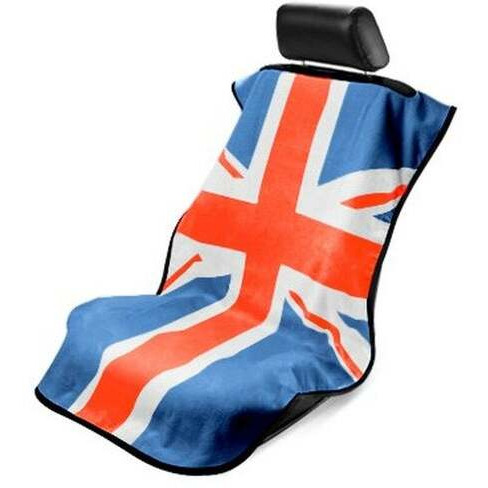SEATARMOUR, Terry Velour Seat Protector RWB British Flag -white /red